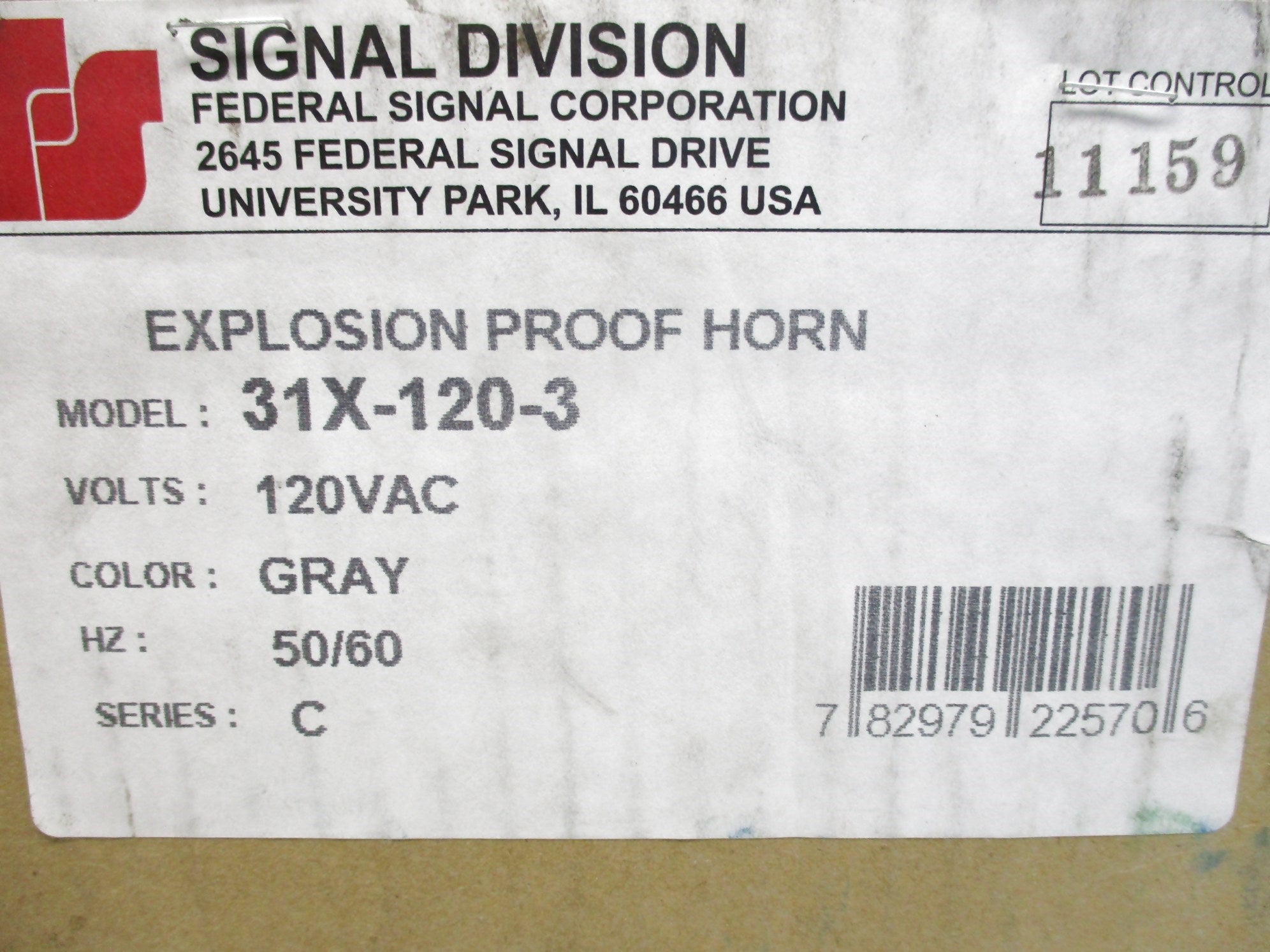 FEDERAL SIGNAL 31X-120-3 SER. C NSMP