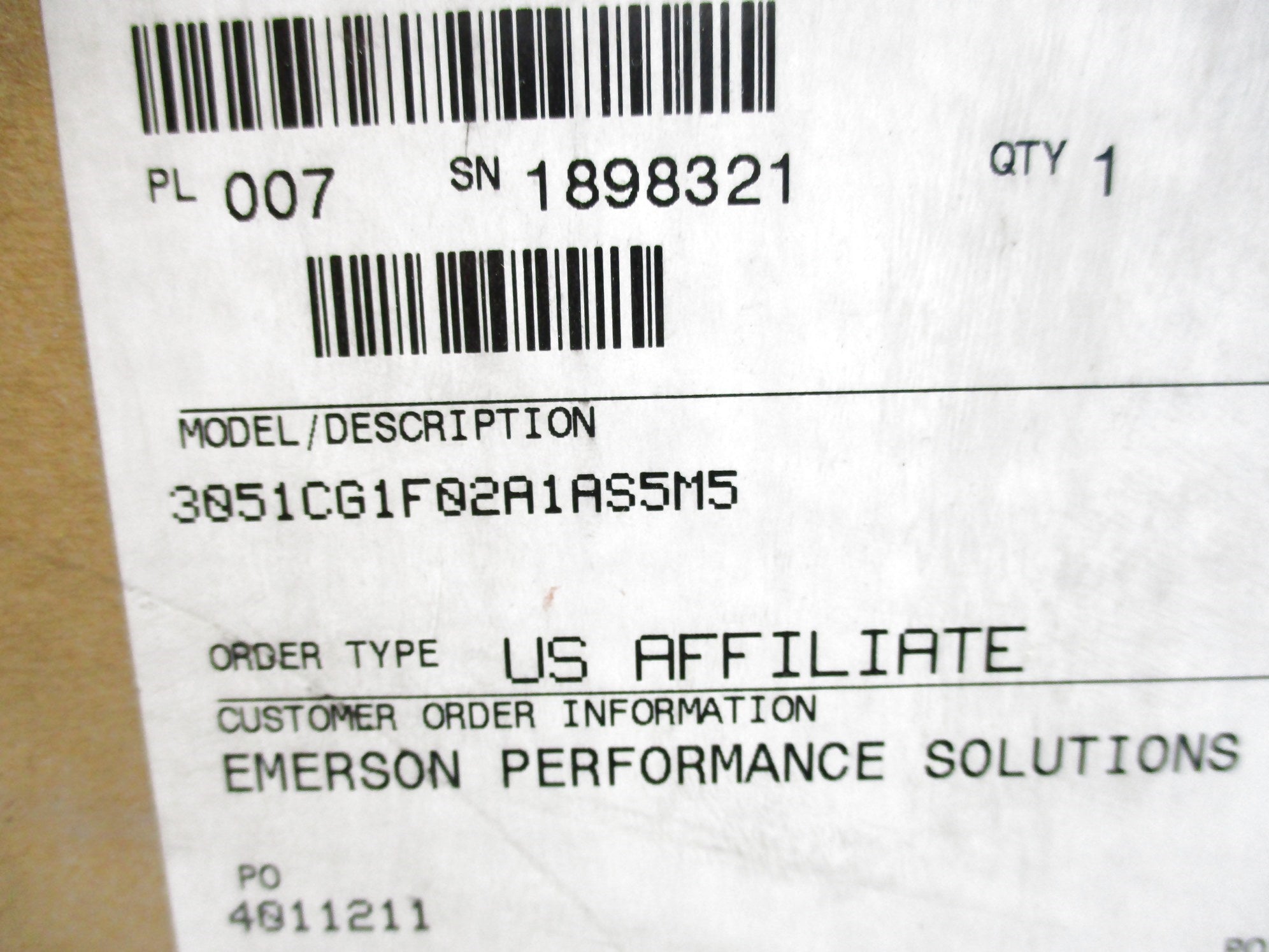 ROSEMOUNT 3051CG1F02A1AS5M5 NSMP