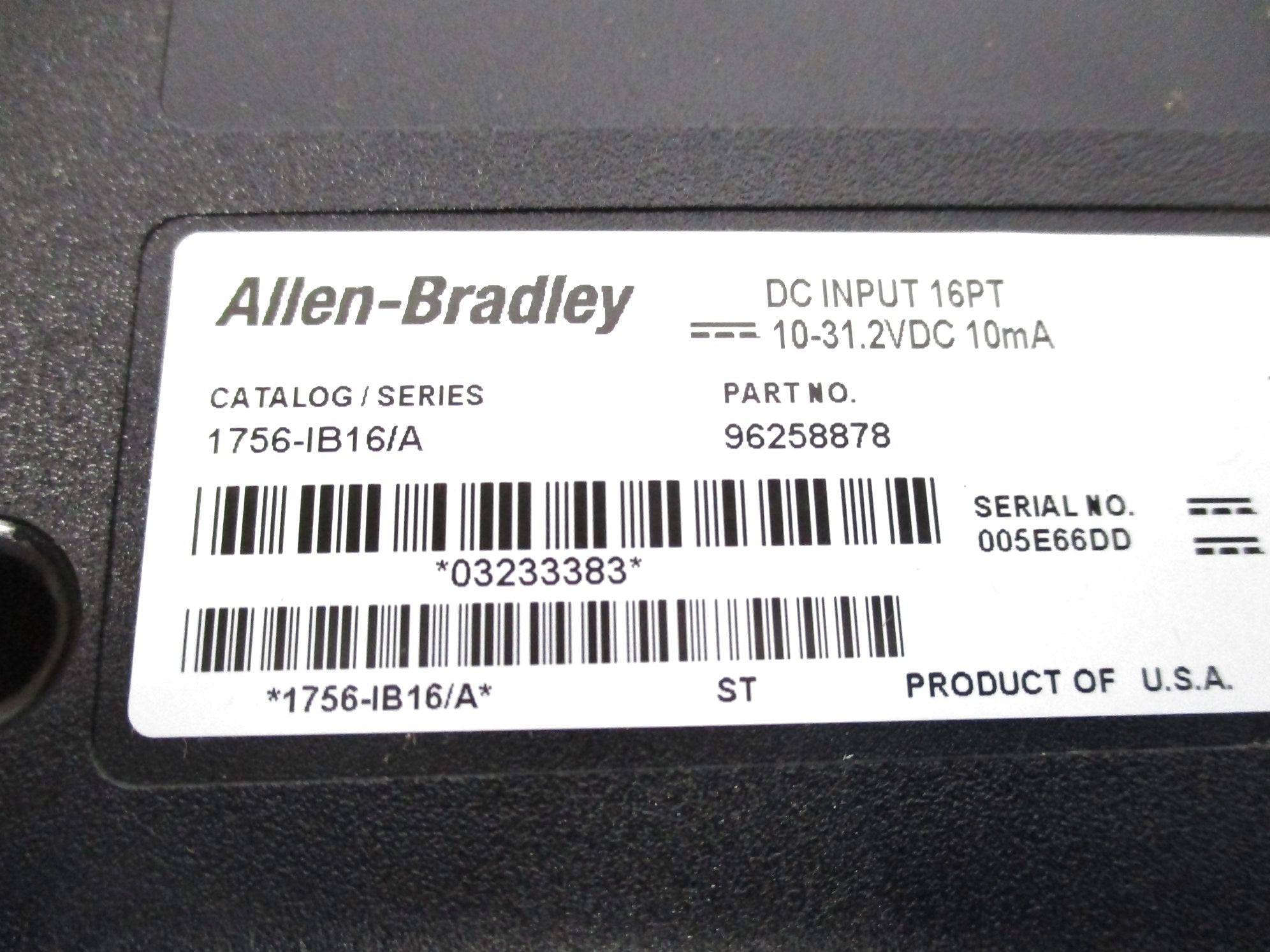 ALLEN BRADLEY 1756-IB16 SER. A NSMP
