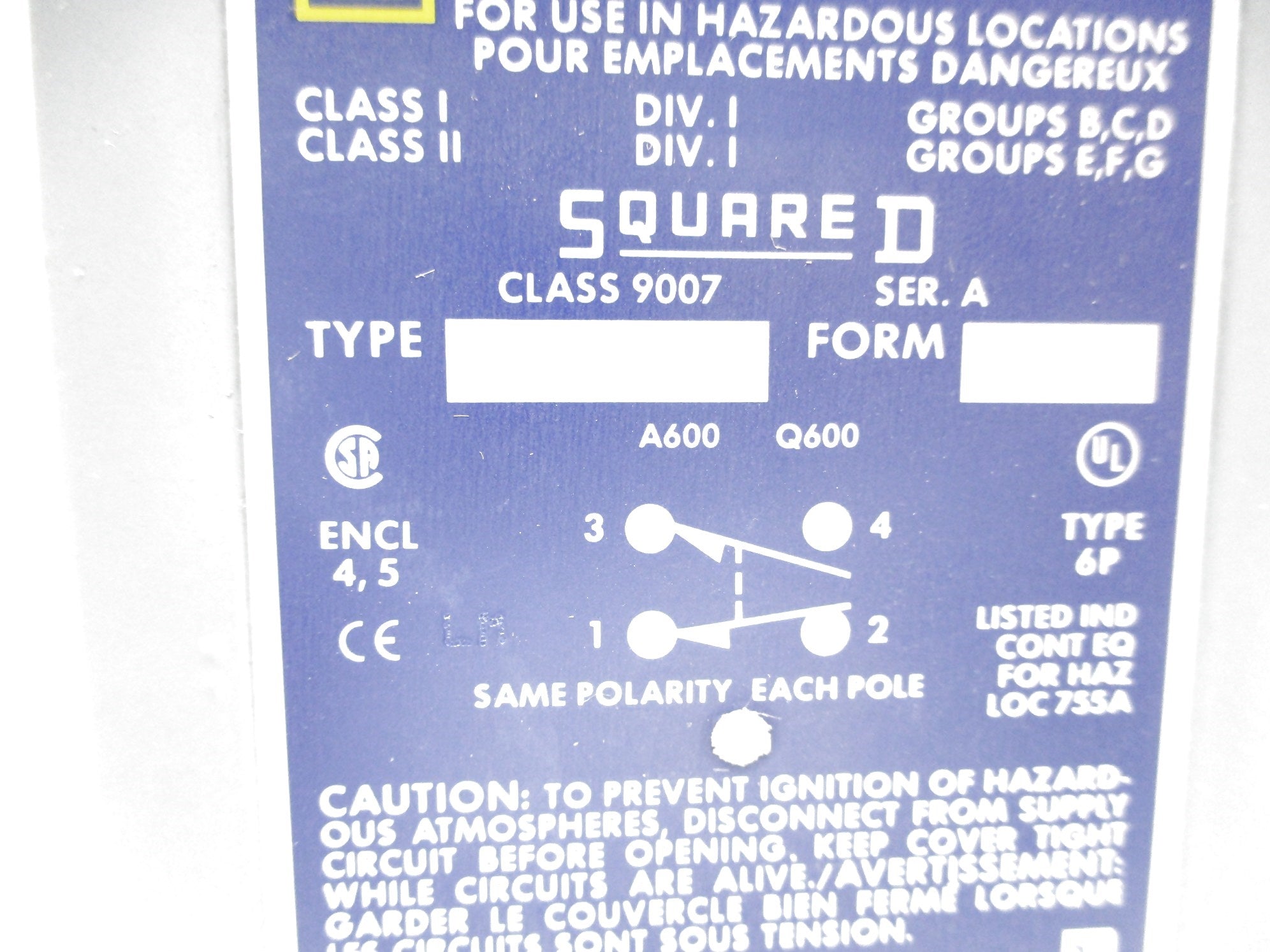 SQUARE D 9007CR53N2 SER. A NSMP