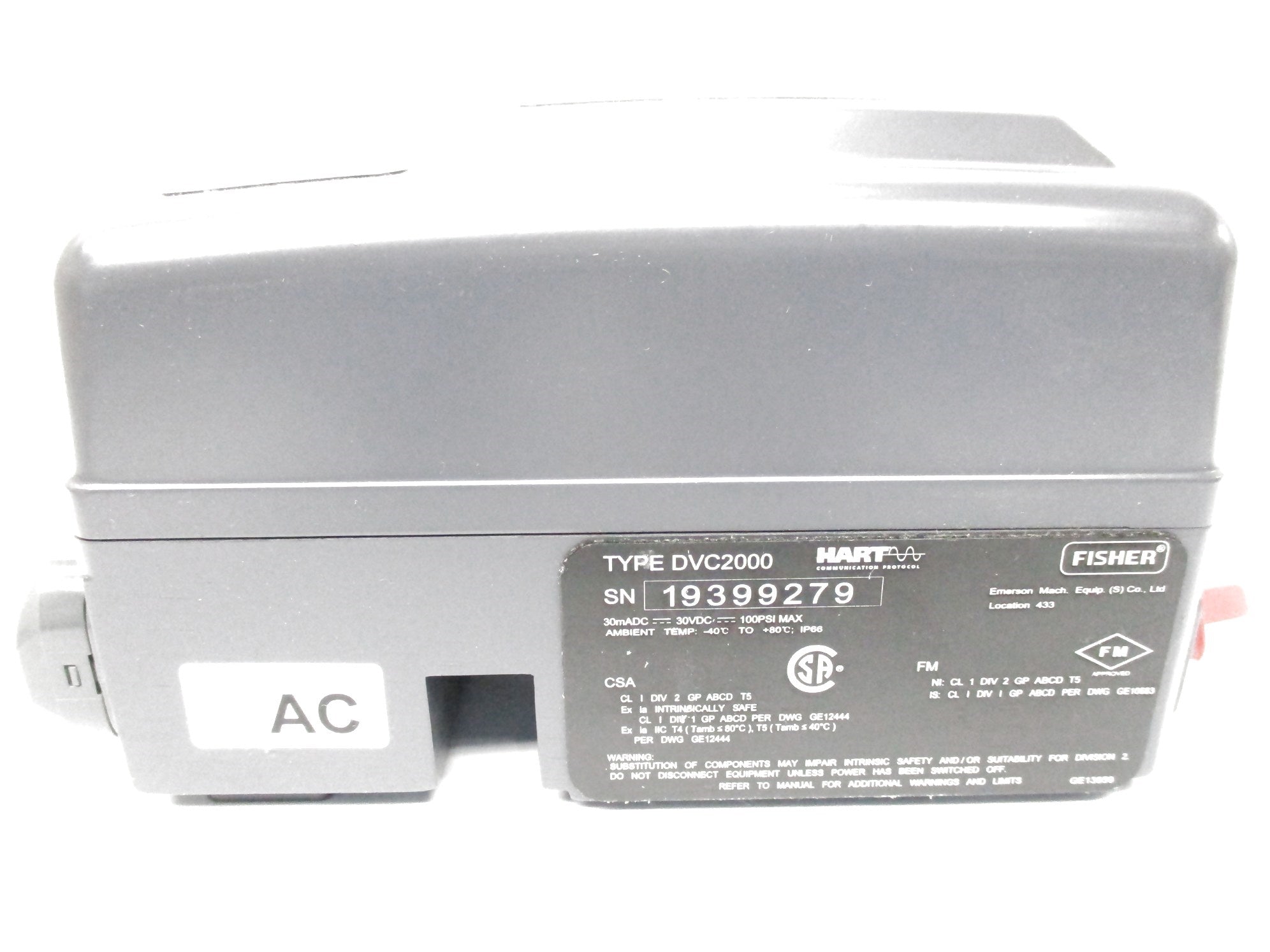FISHER DVC2000 30VDC 100PSI NSNP