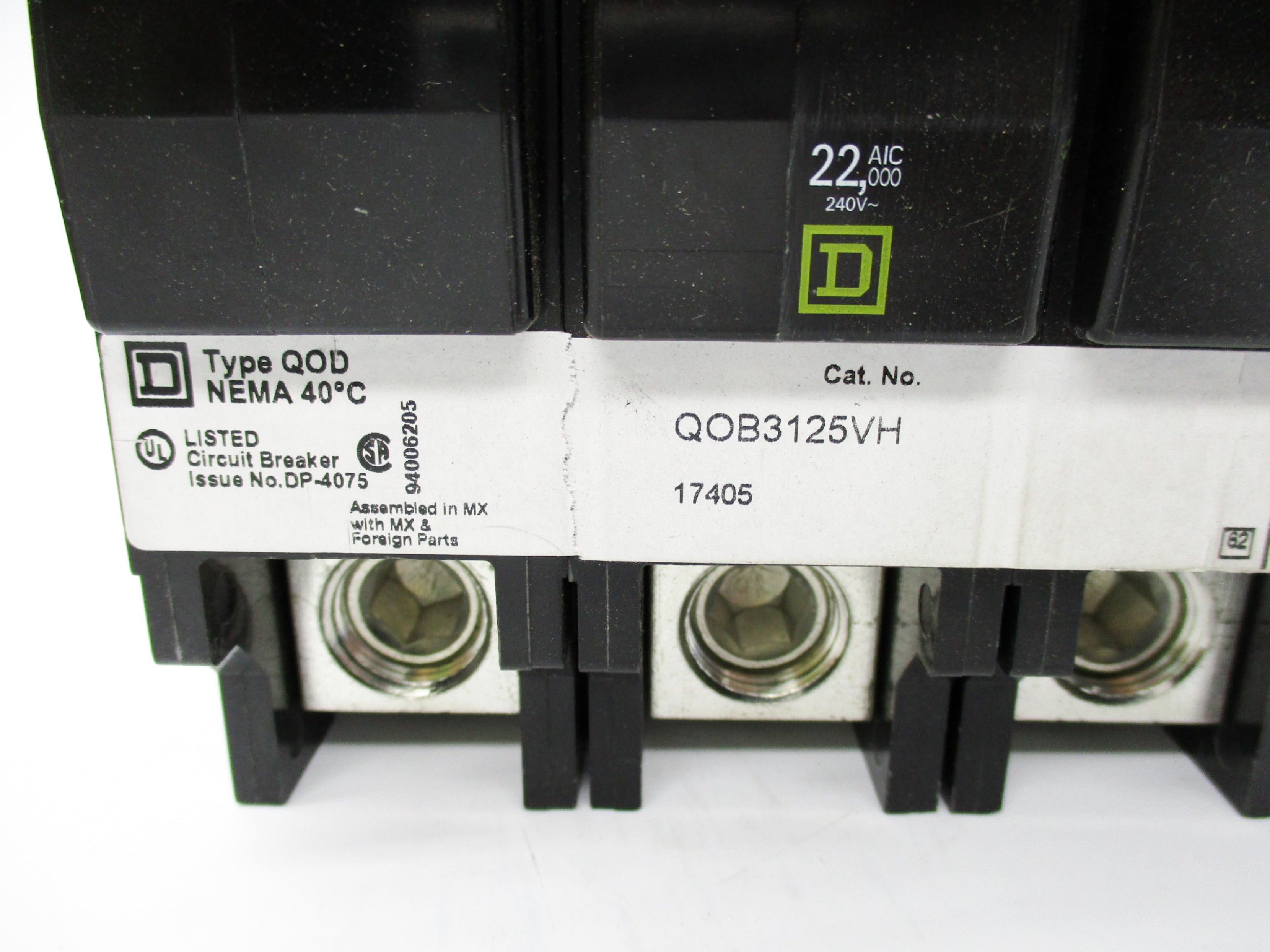 SQUARE D QOB3150VH 125A 240V NSMP