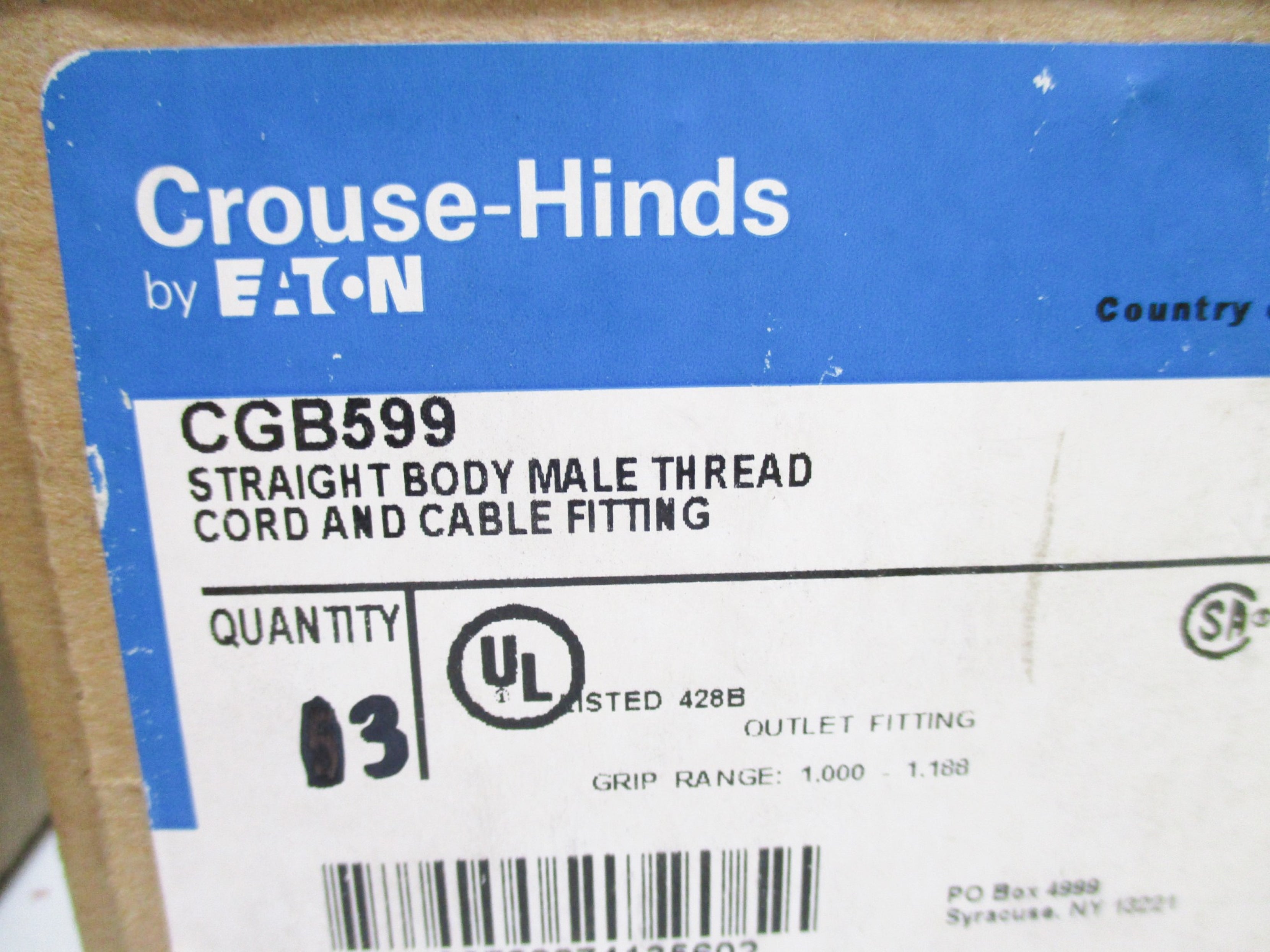 CROUSE-HINDS CGB599 (QTY OF 3) NSMP
