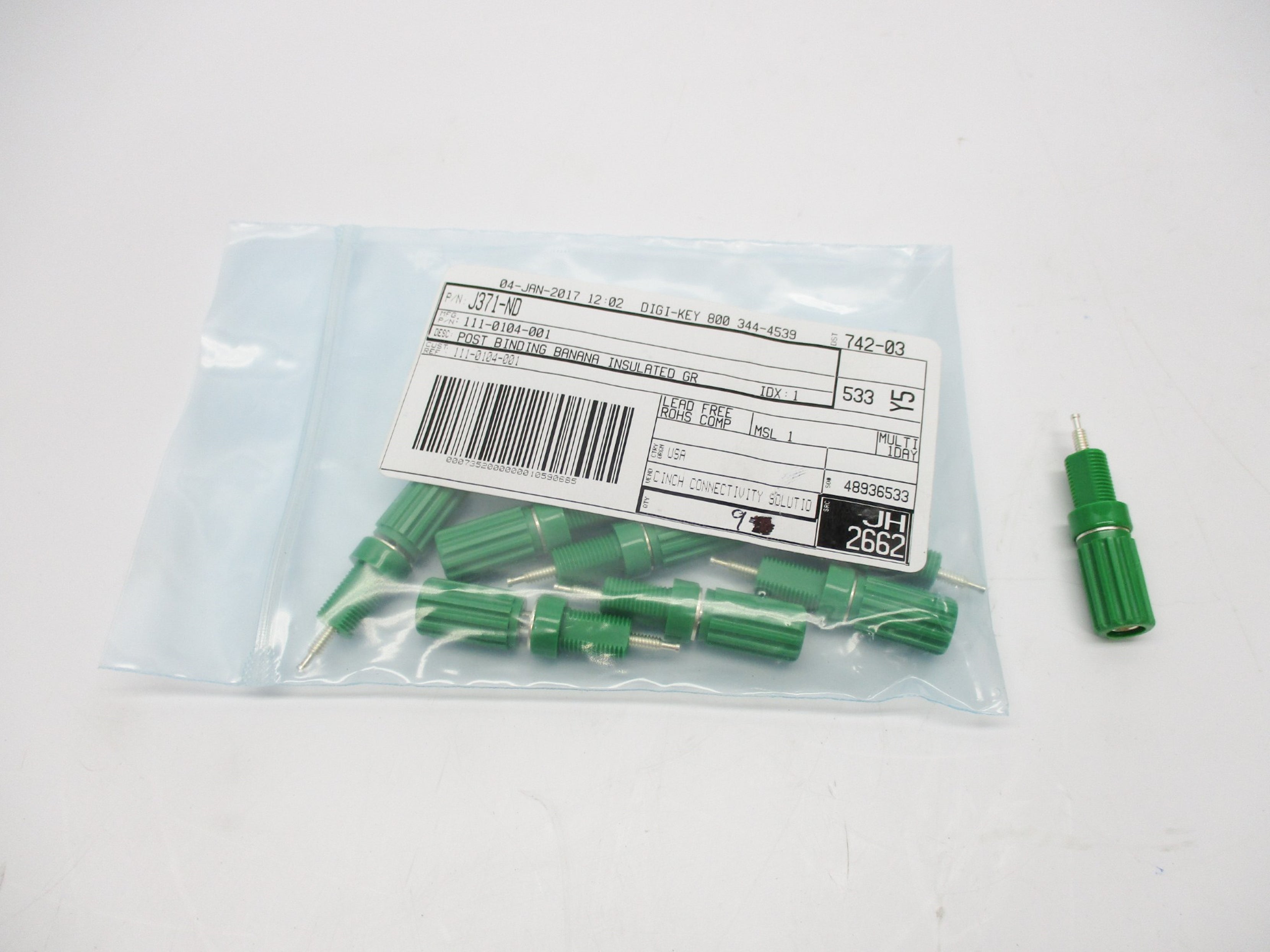 DIGI-KEY 111-0104-001 J371-ND (PKG OF 9) NSMP