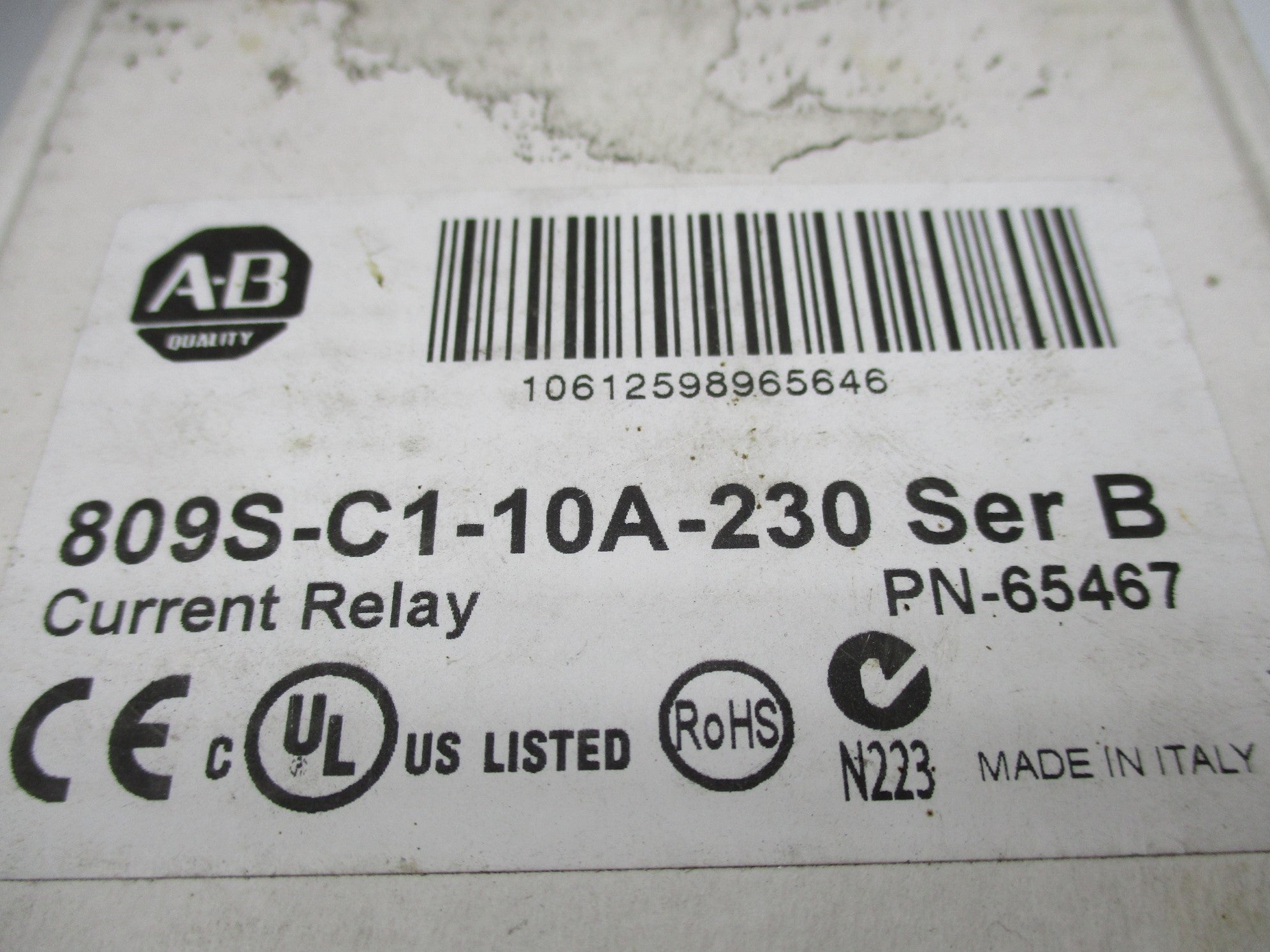 INDUSTRIAL SPARE PART 809S-C1-10A-230 SER. B 115/230VAC (WH) NSMP