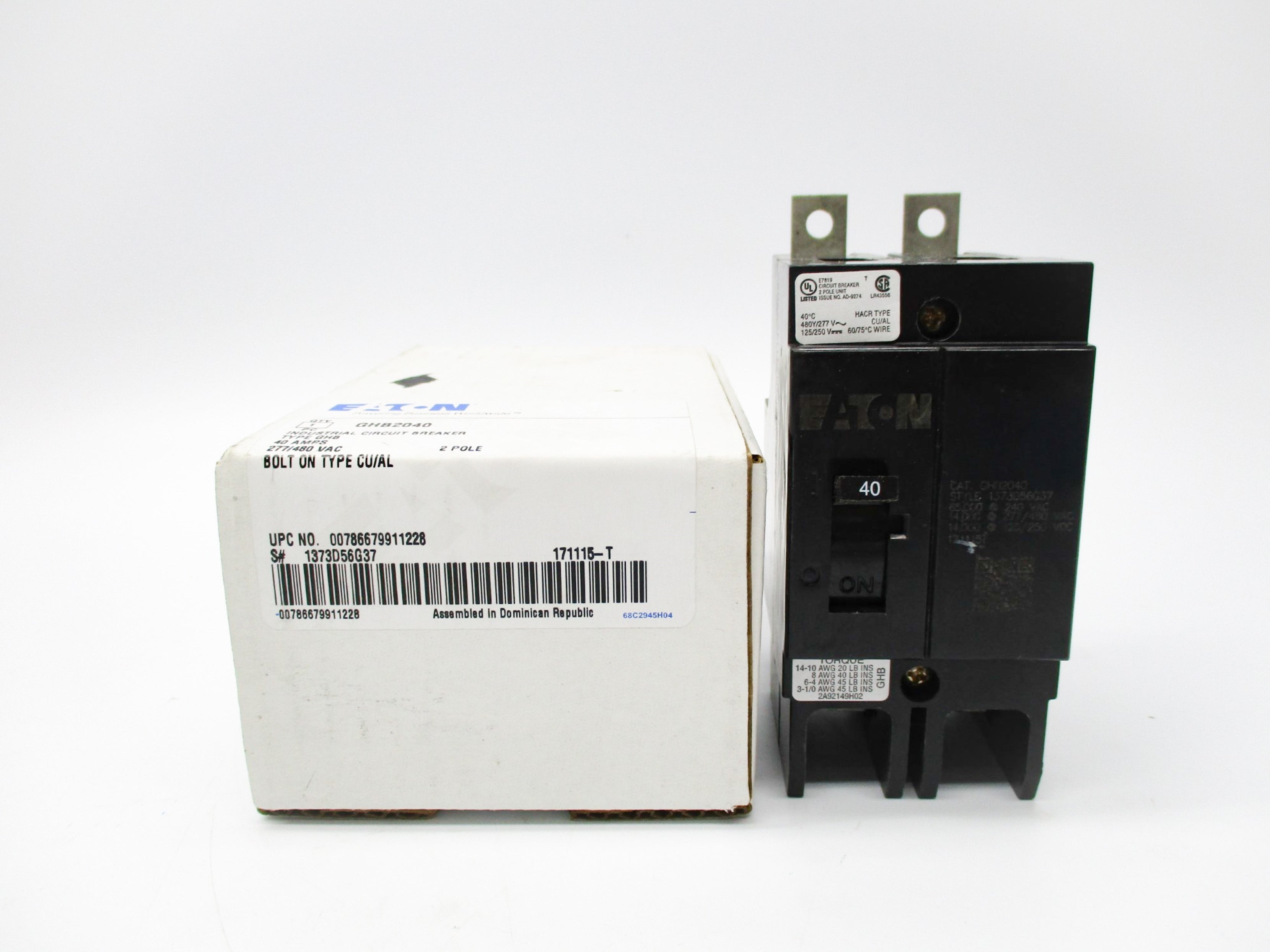EATON GHB2040 40A 277/480V  NSMP