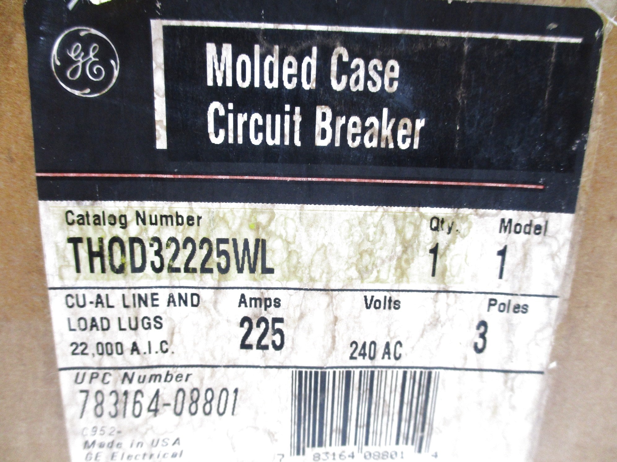 GENERAL ELECTRIC THQD32225WL 225A 240VAC NSMP