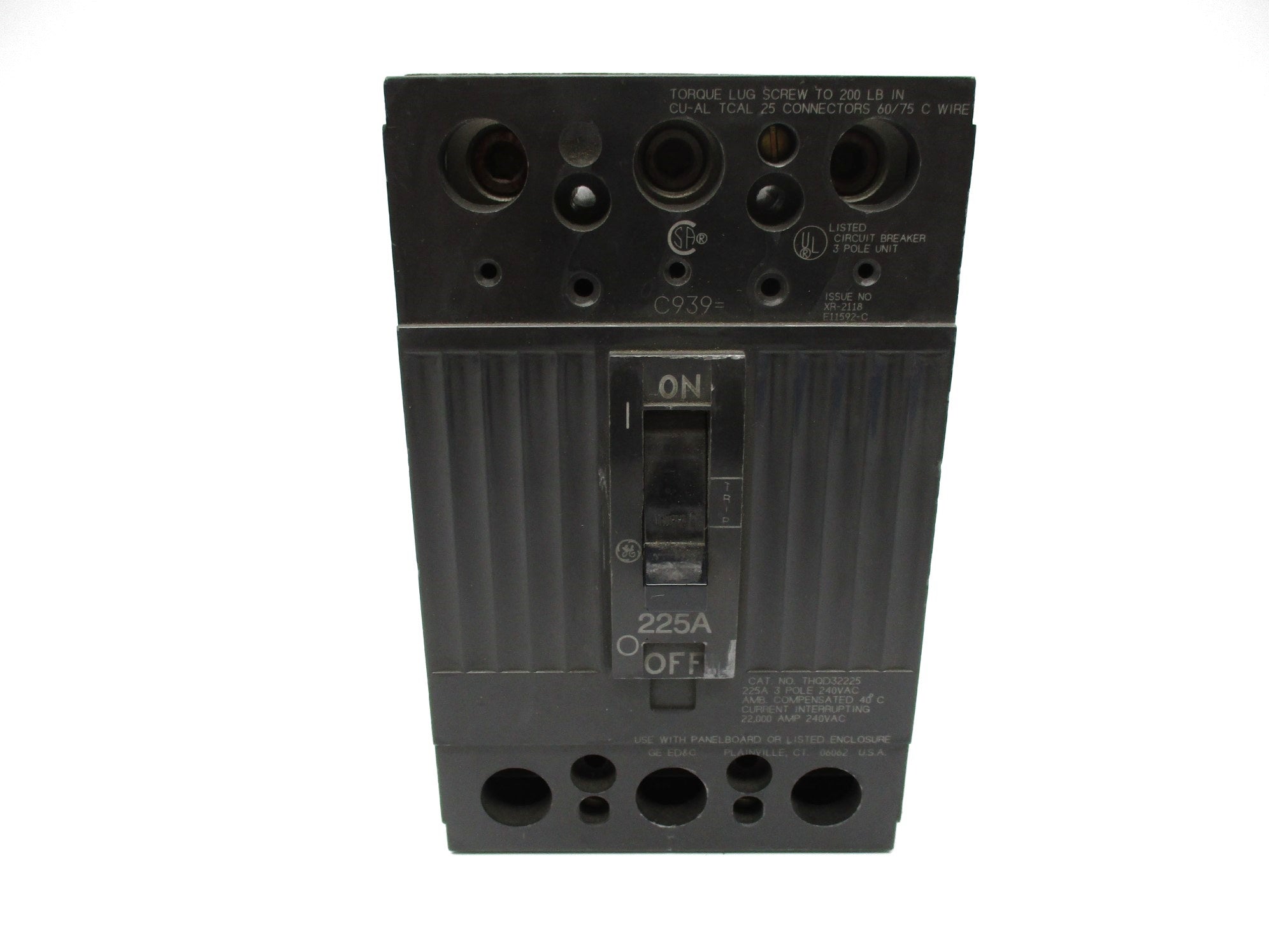GENERAL ELECTRIC THQD32225 225A 240VAC UNMP