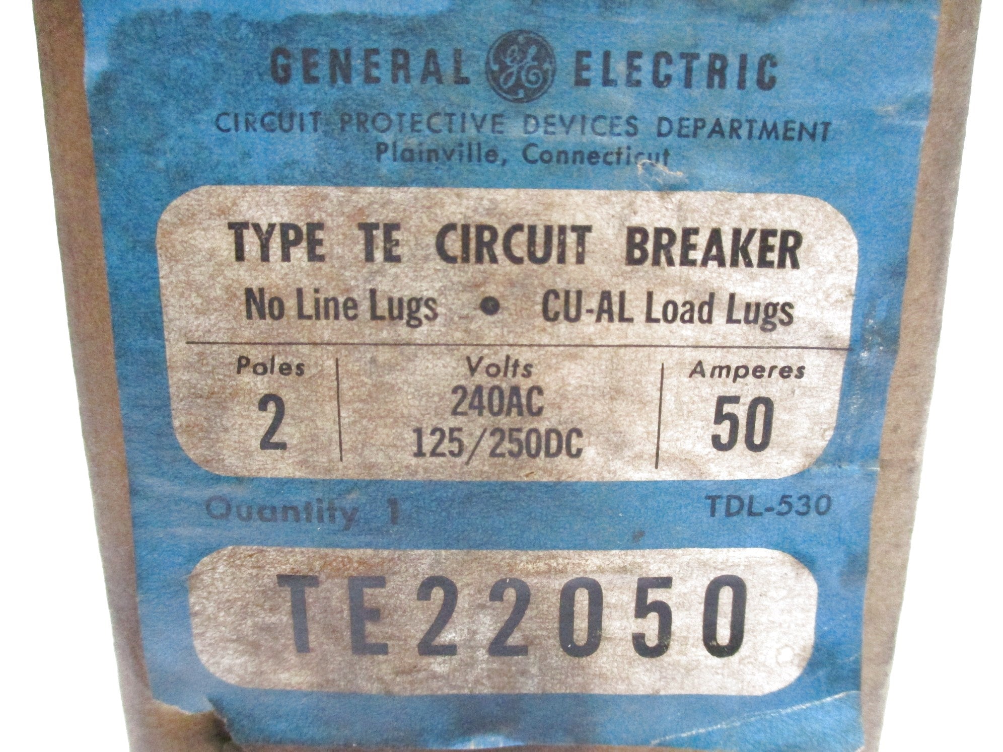 GENERAL ELECTRIC TE22050 50A 240VAC NSMP