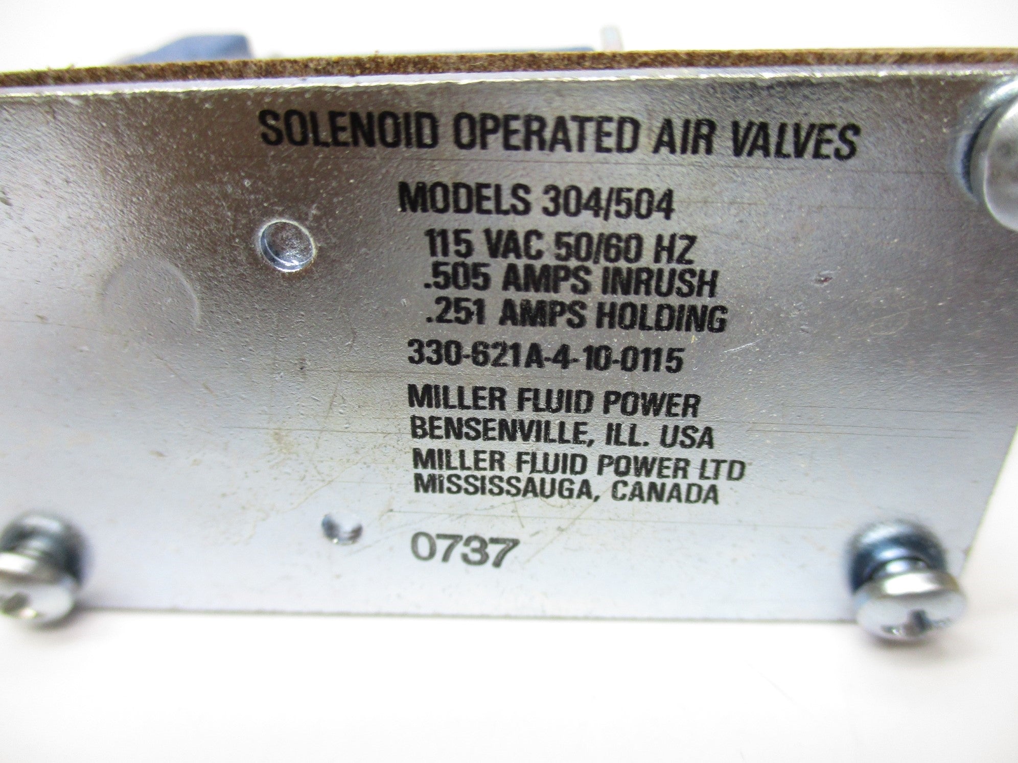 MILLER FLUID POWER 330-621A-4-10-0115 637 NSMP