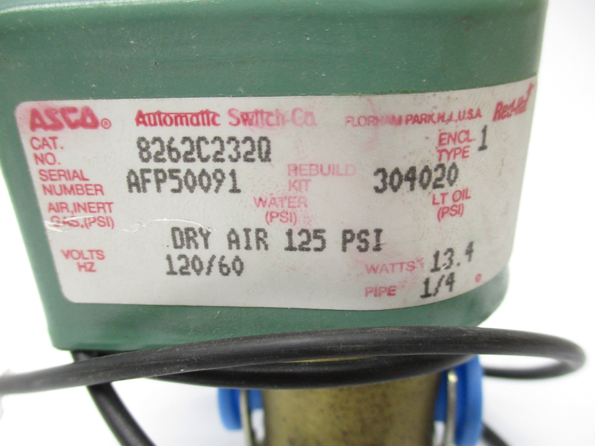 ASCO 8262C232Q 120V 1/4" NSNP