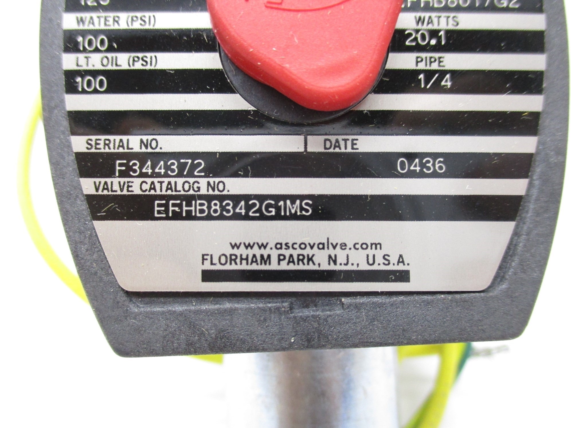ASCO EFHB8342G1MS 120V 1/4" NSNP