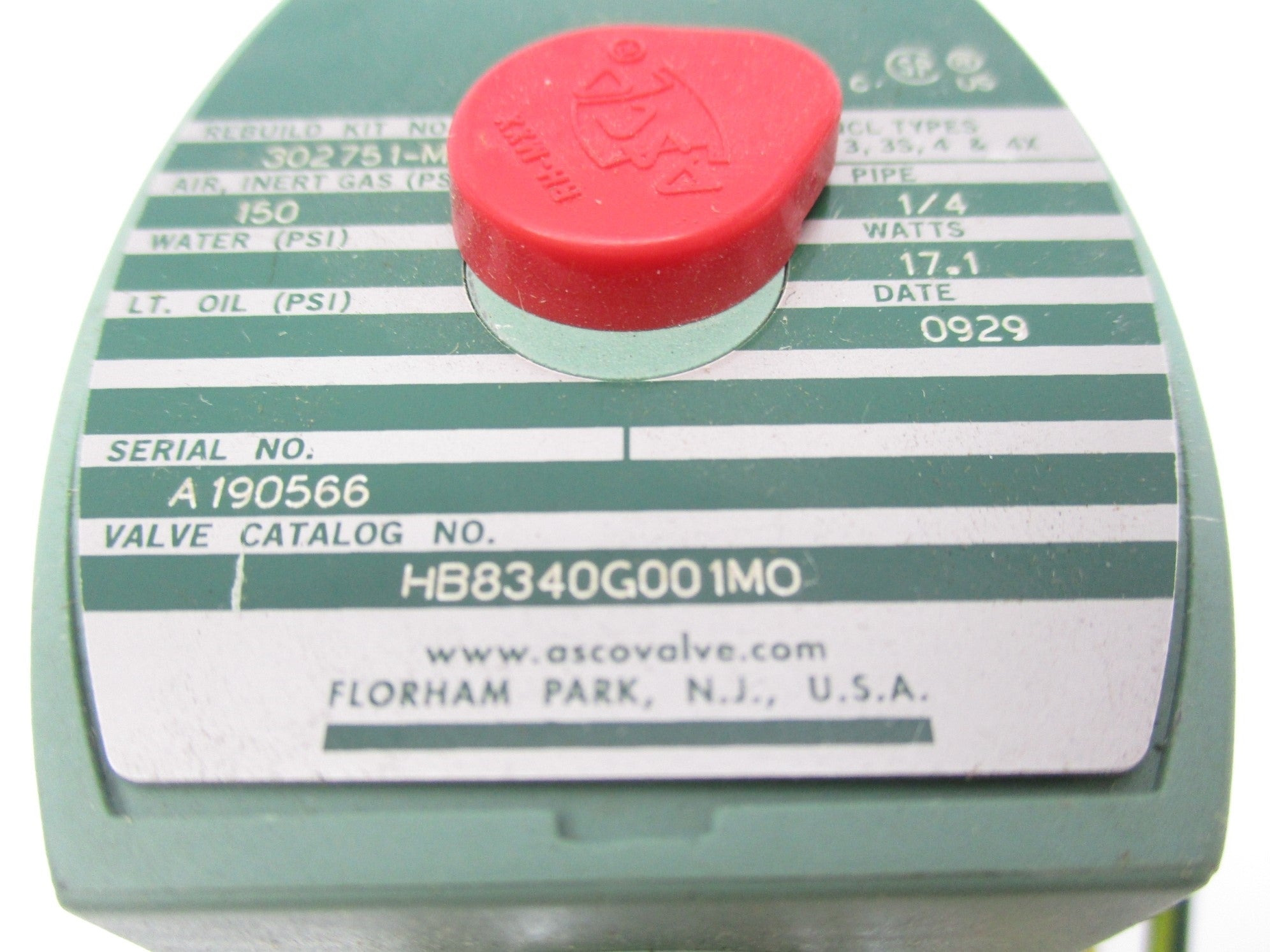 ASCO HB8340G001MO 110/120V NSNP