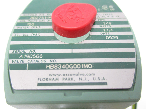 ASCO HB8340G001MO 110/120V NSNP