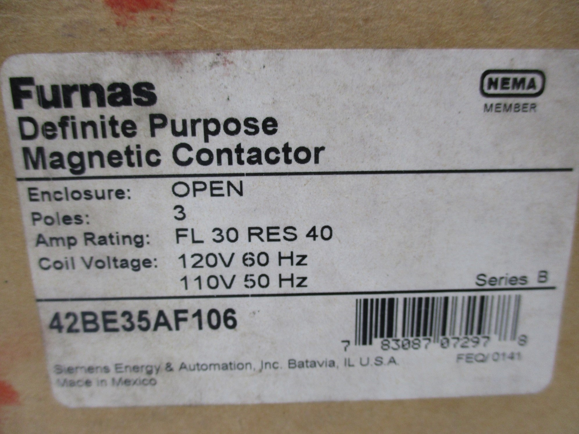 FURNAS 42BE35AF106 SER. B 110/120V NSMP