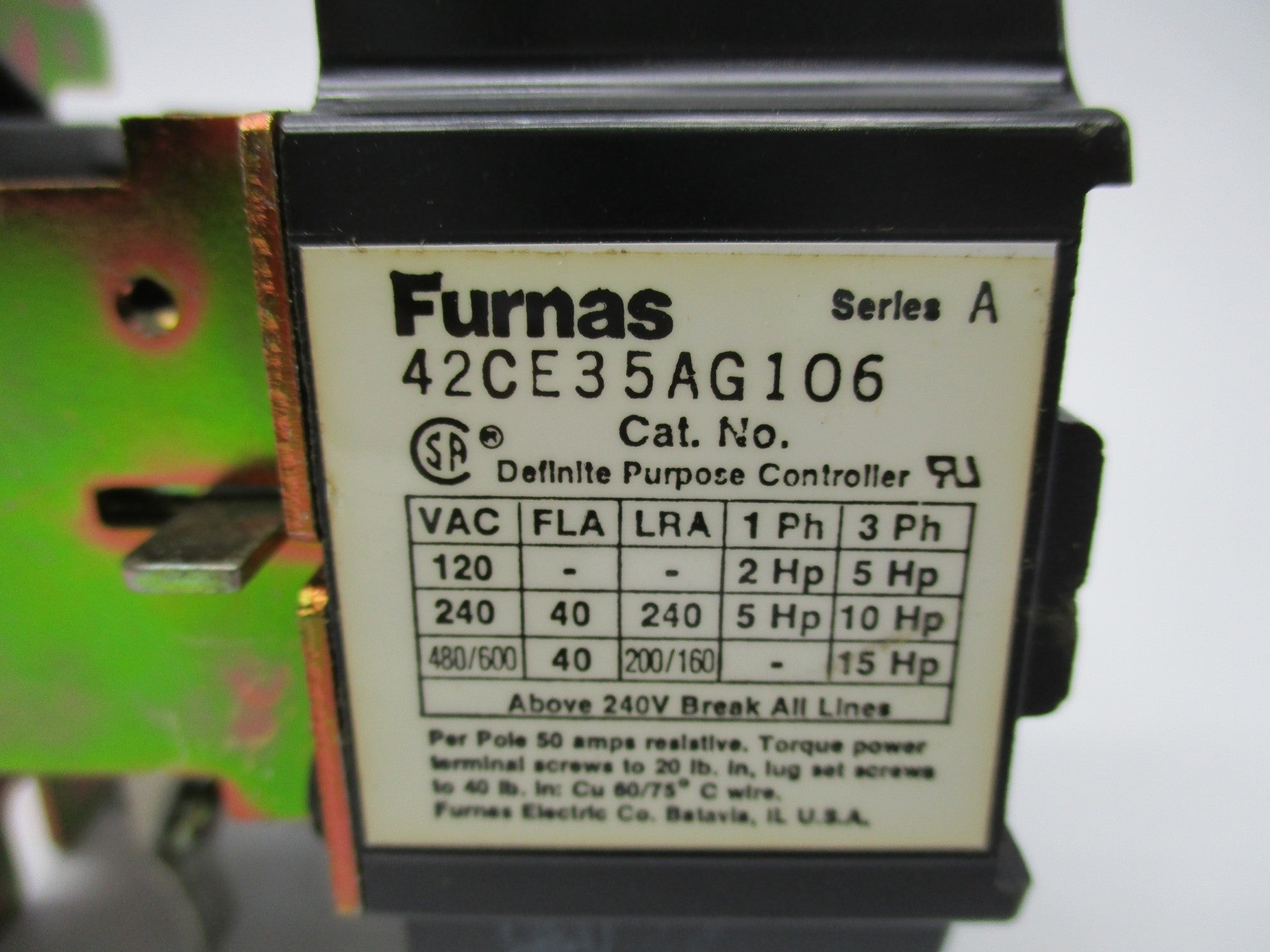 FURNAS 42CE35AG106 SER. A 190-220V/208-240V 40A NSMP
