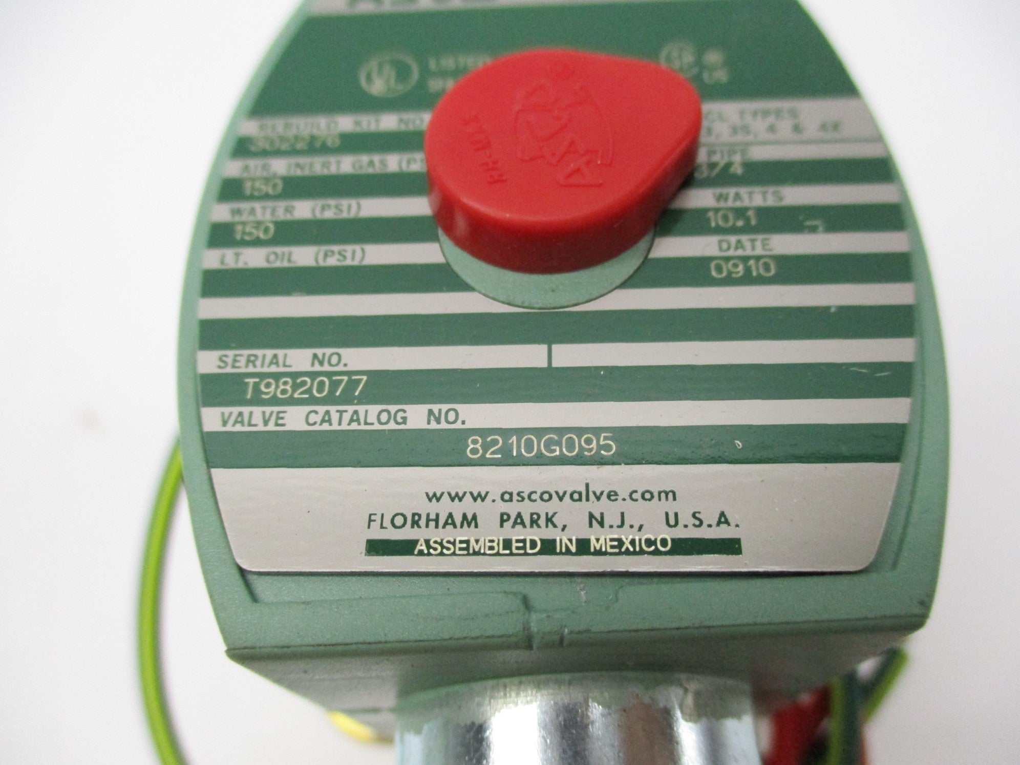 ASCO 3UL19 8210G095 120/60 110/50 NSMP