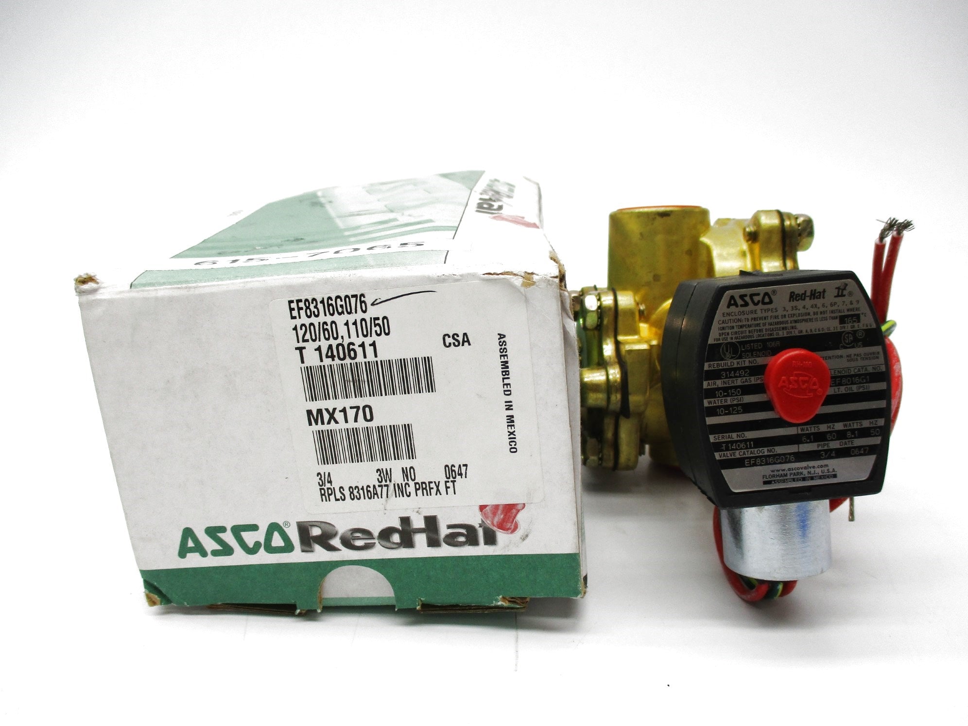 ASCO EF8316G076 110/120V 3/4" NSMP
