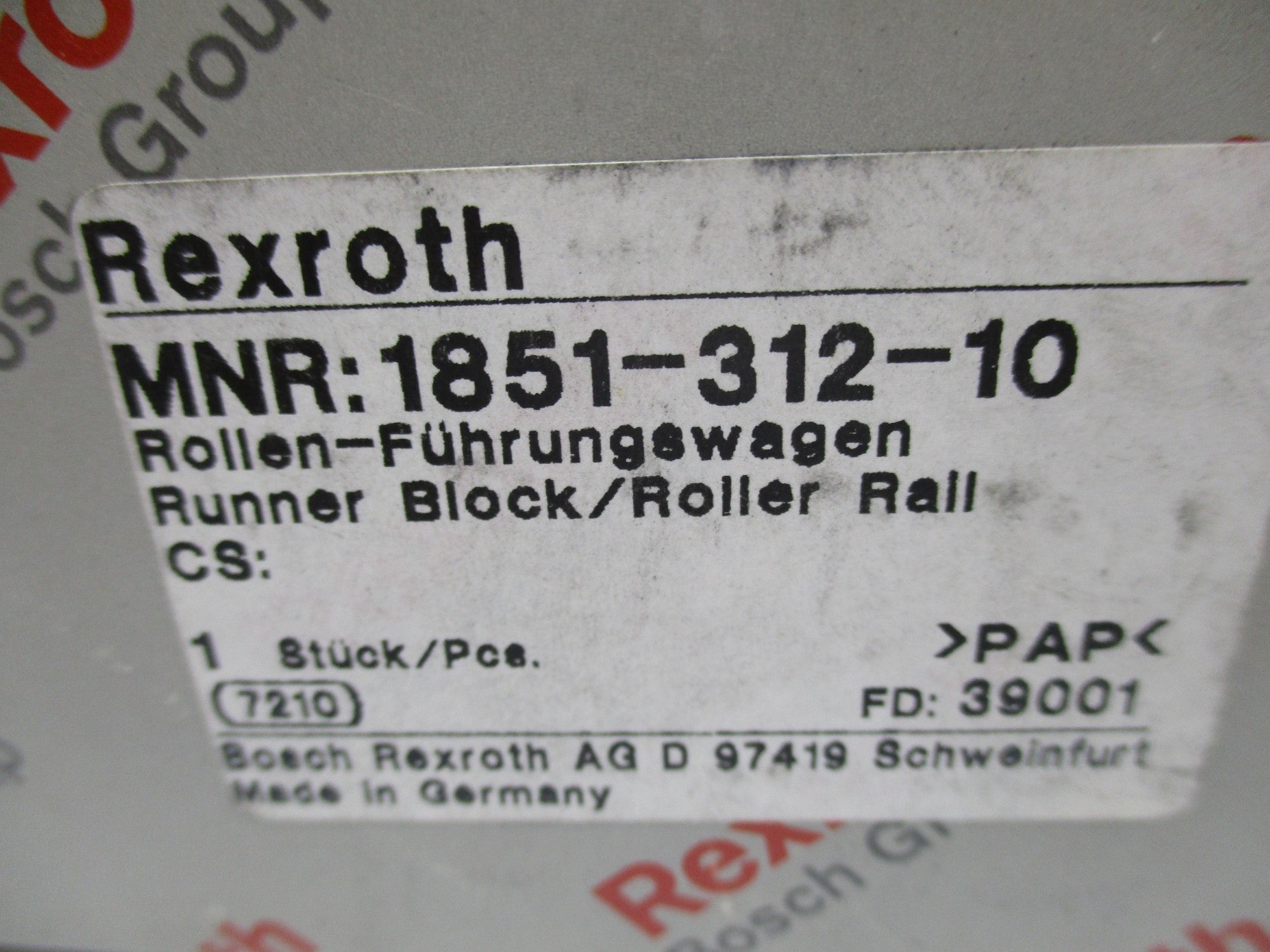 REXROTH 1851-312-10 NSMP