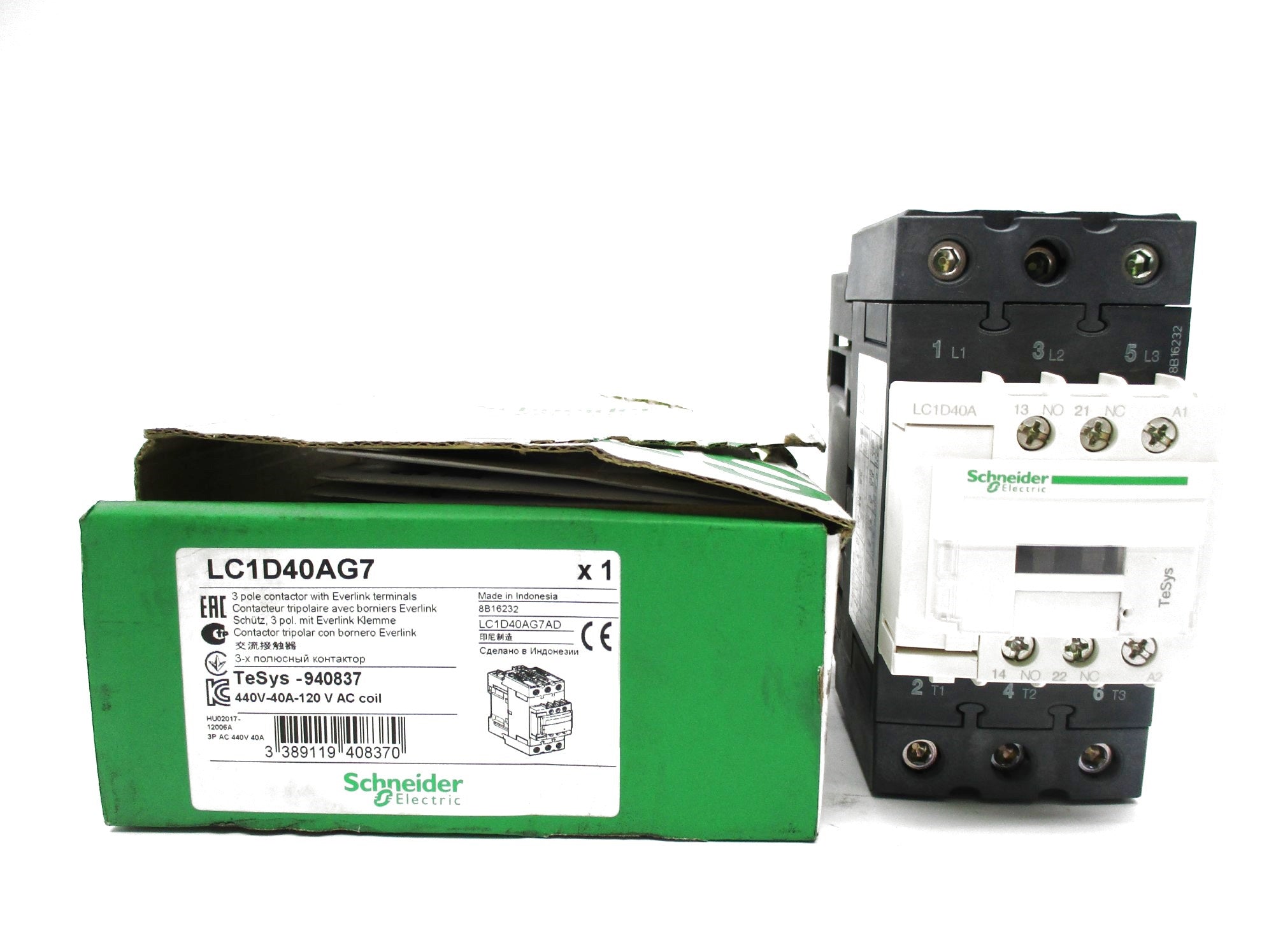 SCHNEIDER ELECTRIC LC1D40AG7 120VAC 40A NSMP
