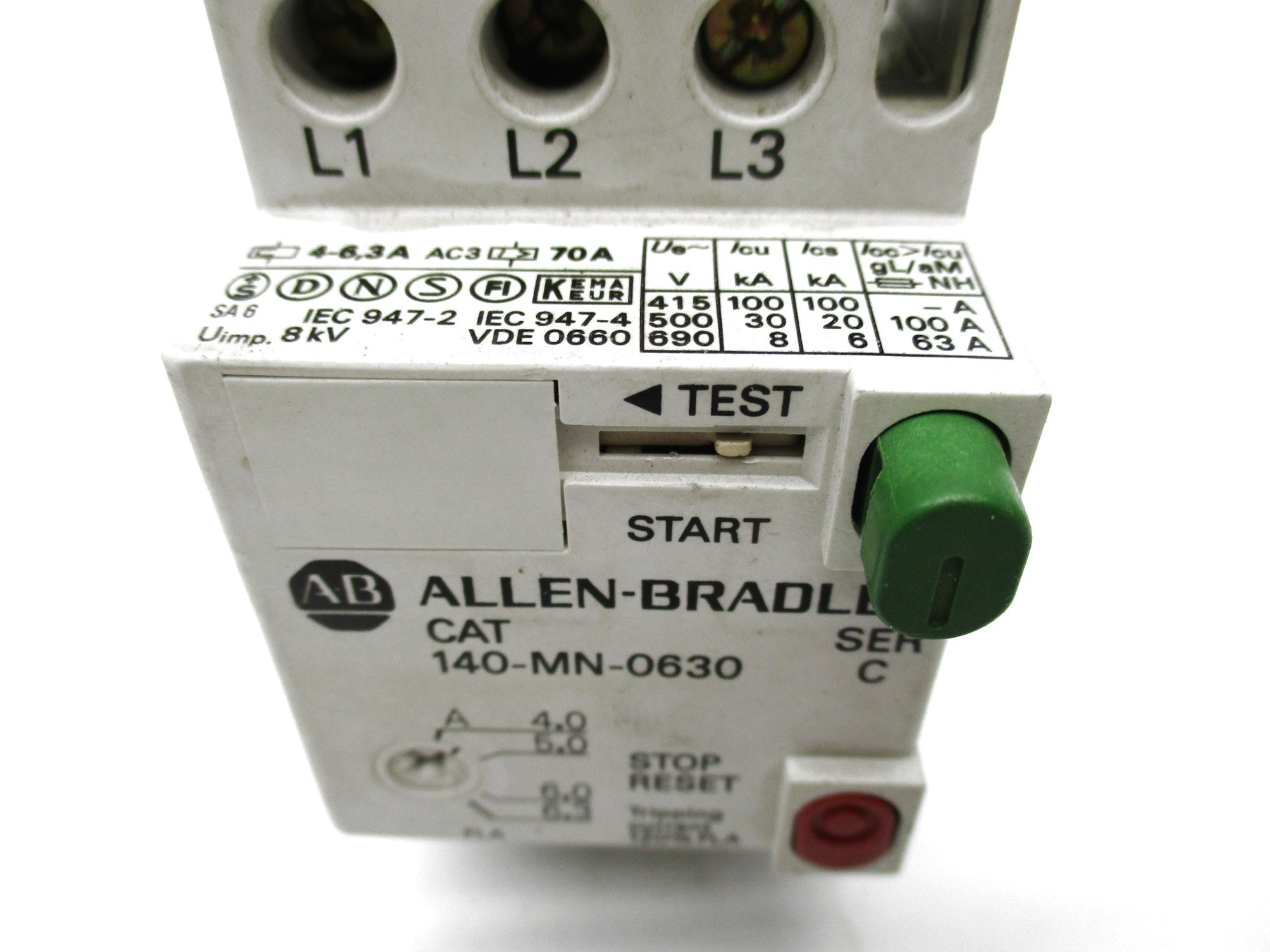 ALLEN BRADLEY 140-MN-0630 SER. C 600V 4.0-6.3A NSNP