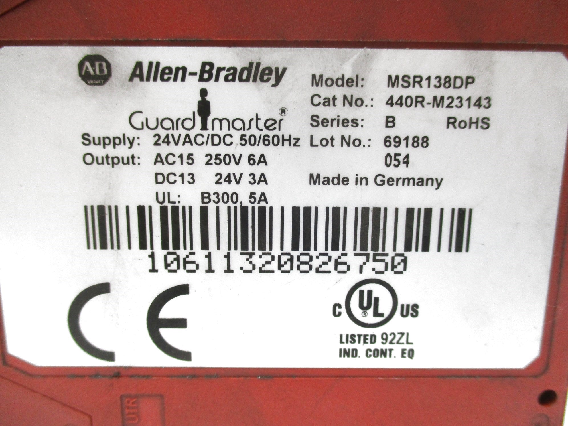 ALLEN BRADLEY 440R-M23143 SER. B 24VAC/DC NSNP