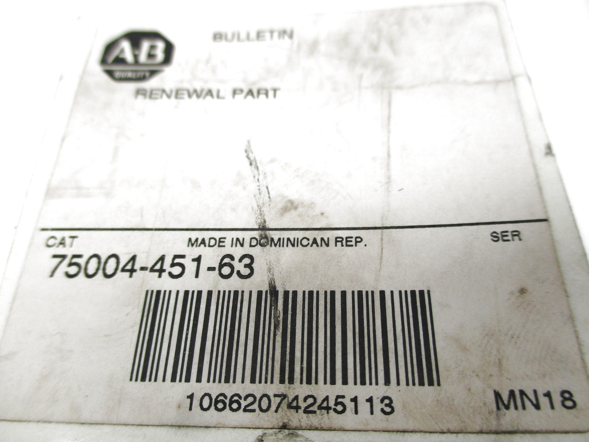 ALLEN BRADLEY 75004-451-63 (WH) NSMP