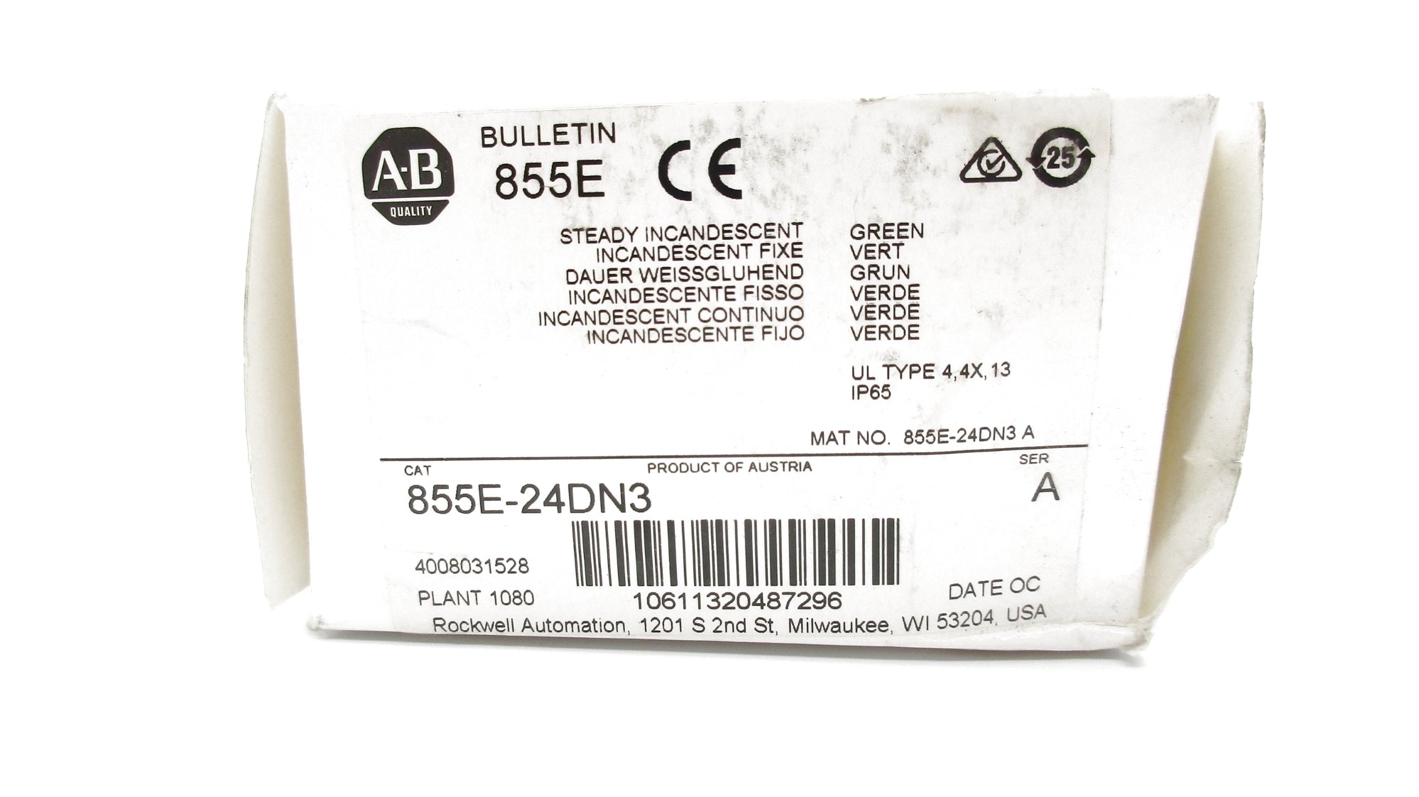 ALLEN BRADLEY 855E-24DN3 SER. A (WH) NSMP
