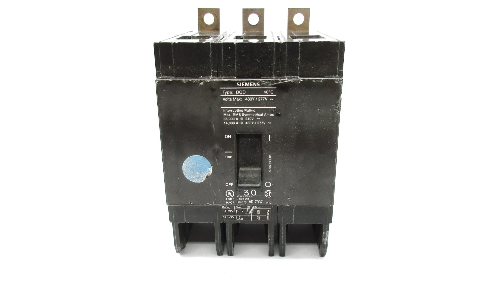 SIEMENS BQD330 30A 277V NSNP