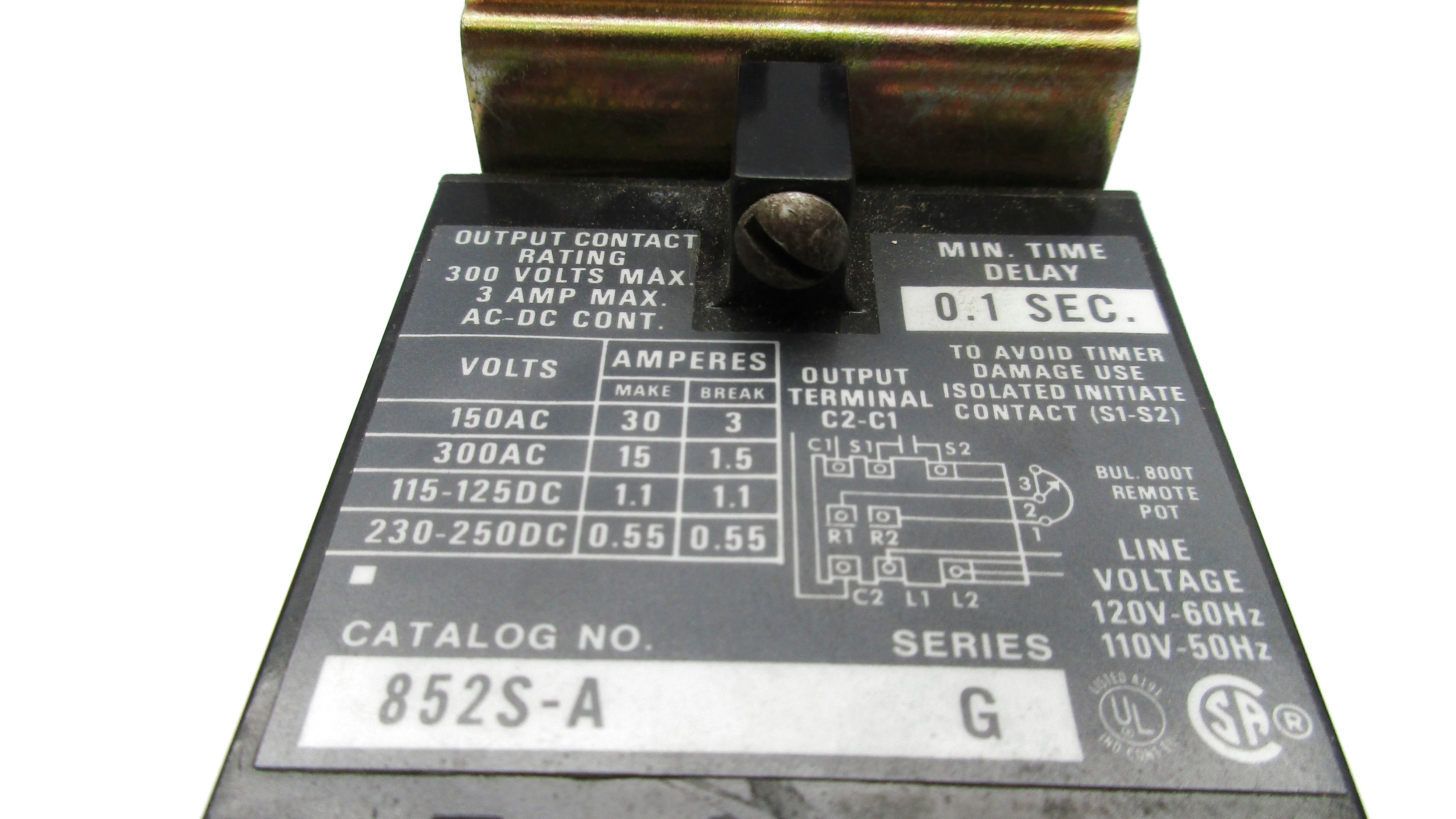 INDUSTRIAL SPARE PART 852S-A SER. G 110/120V 3A UNMP