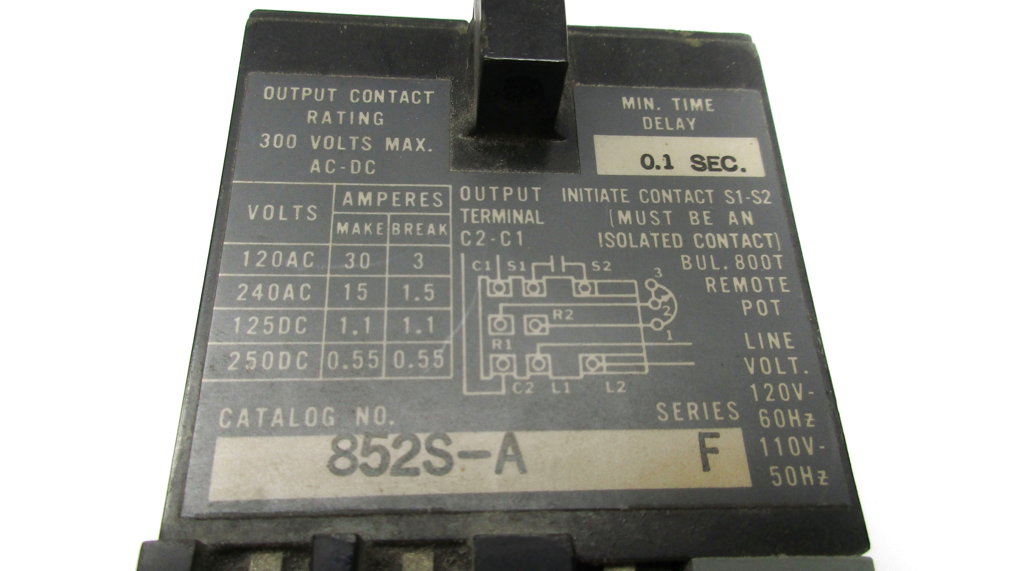 INDUSTRIAL SPARE PART 852S-A SER. F 300VAC-DC 0.1S UNMP
