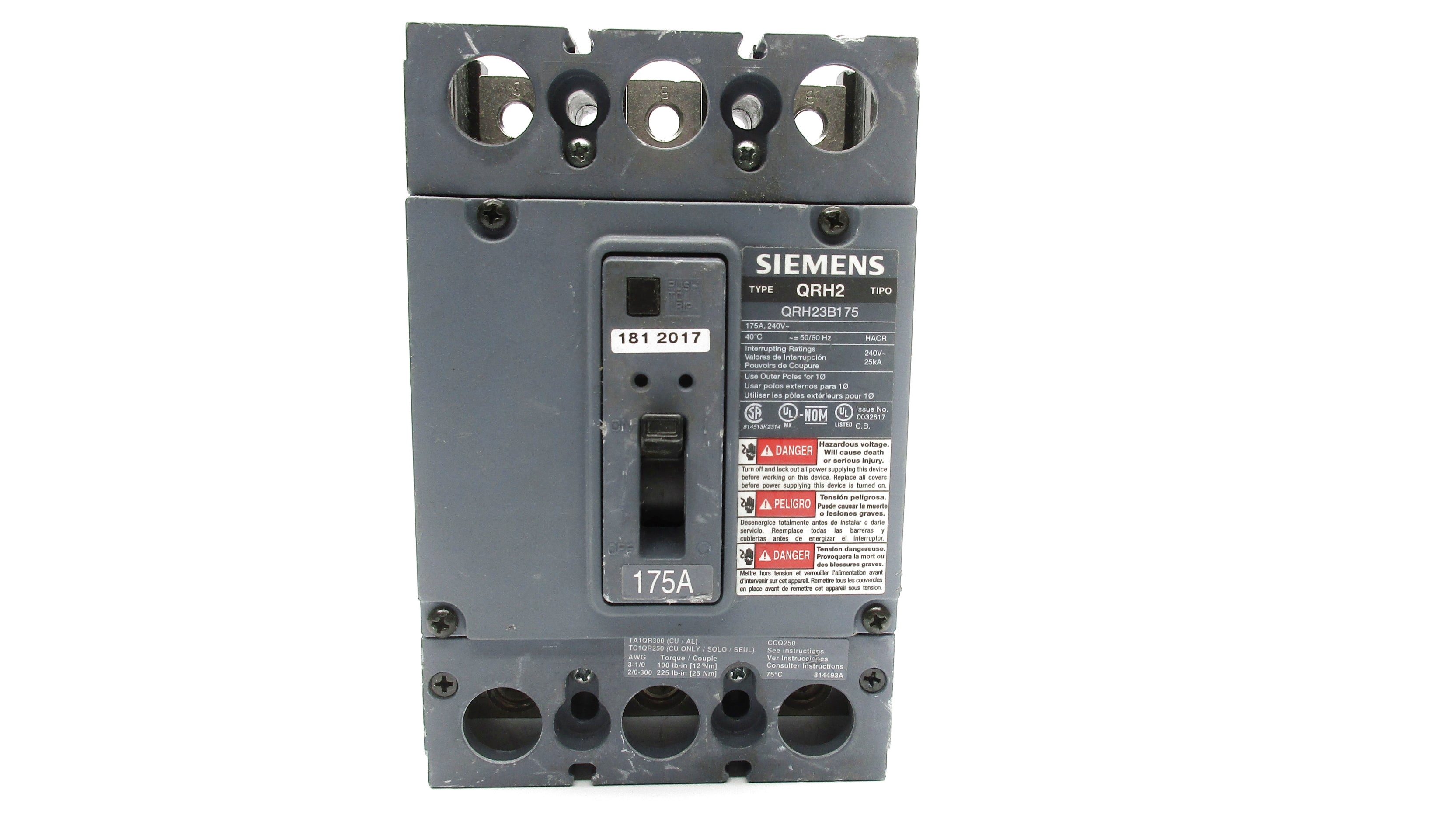 SIEMENS QRH23B175 240V 175A UNMP