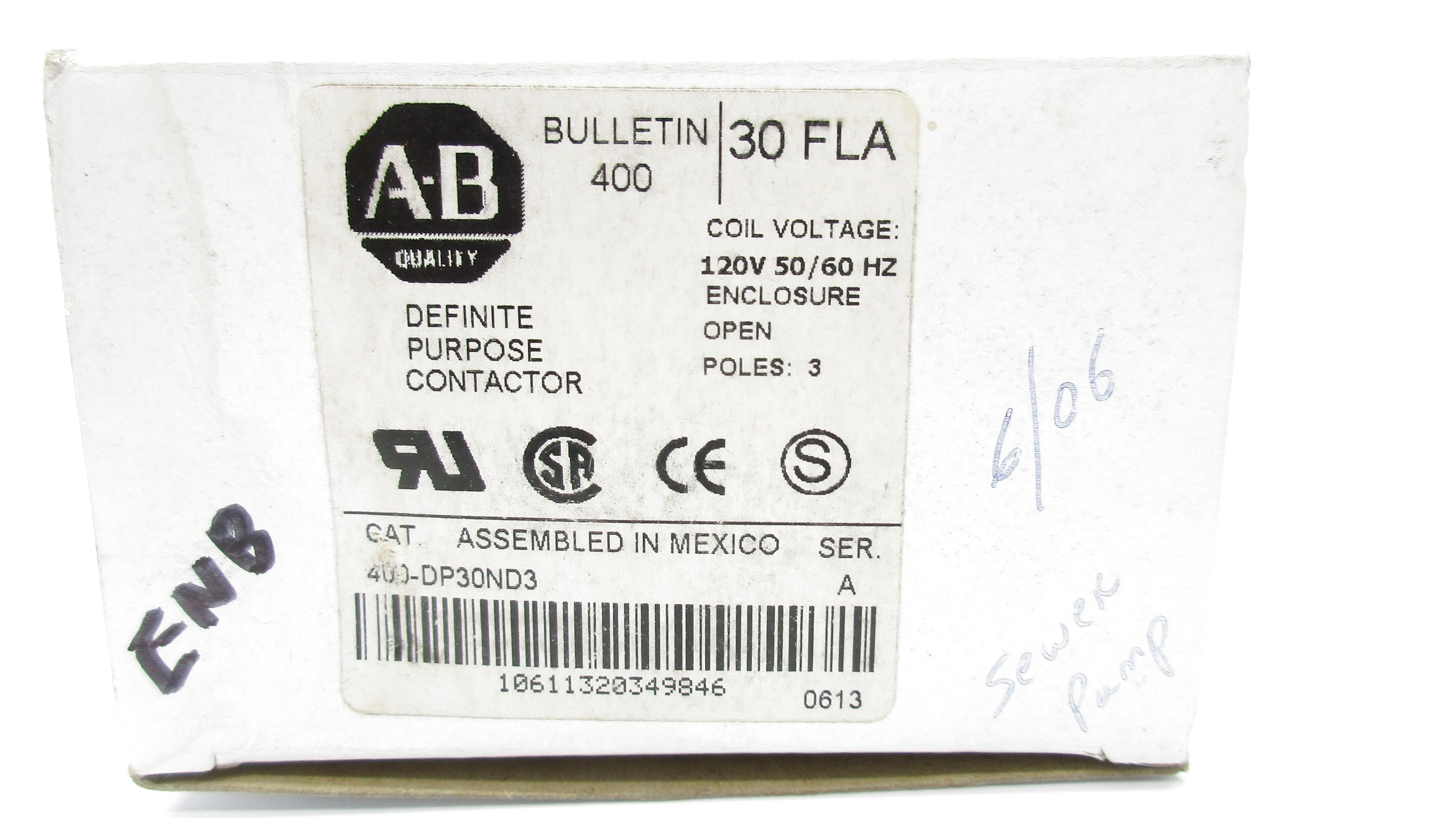 ALLEN BADLEY 400-DP30ND3 SER. A 120V (WH) NSMP