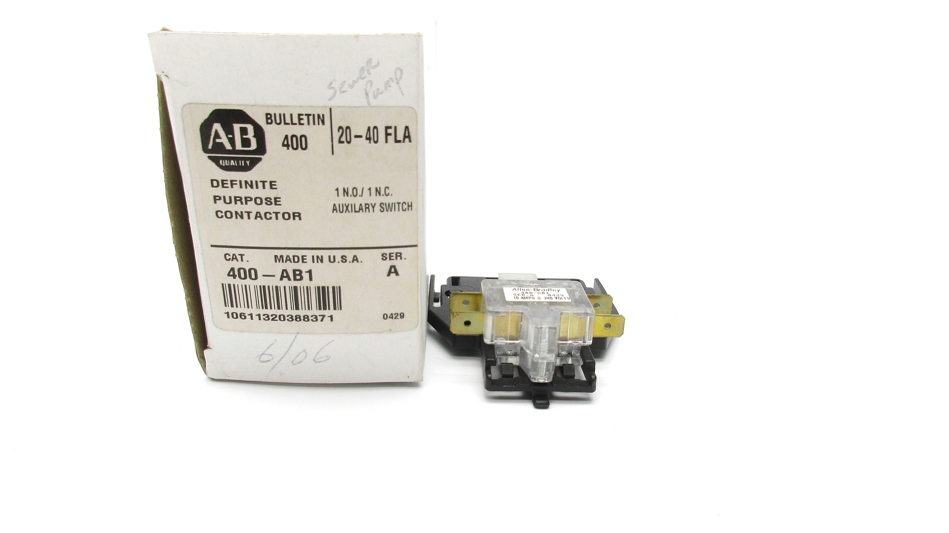 ALLEN BRADLEY 400-AB1 SER. A 240V (WH) NSMP
