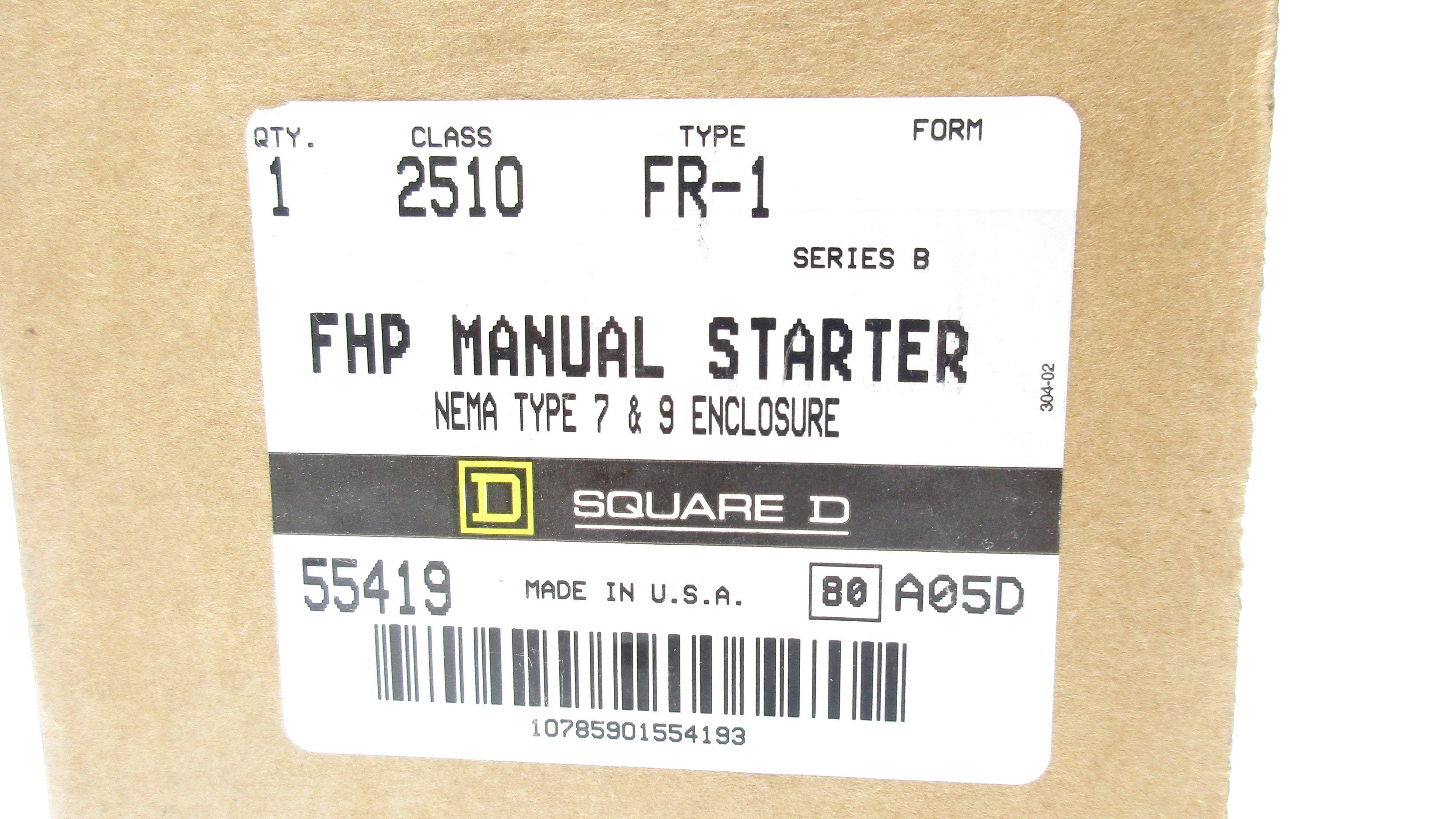 SQUARE D 2510FR1 SER. B NSMP