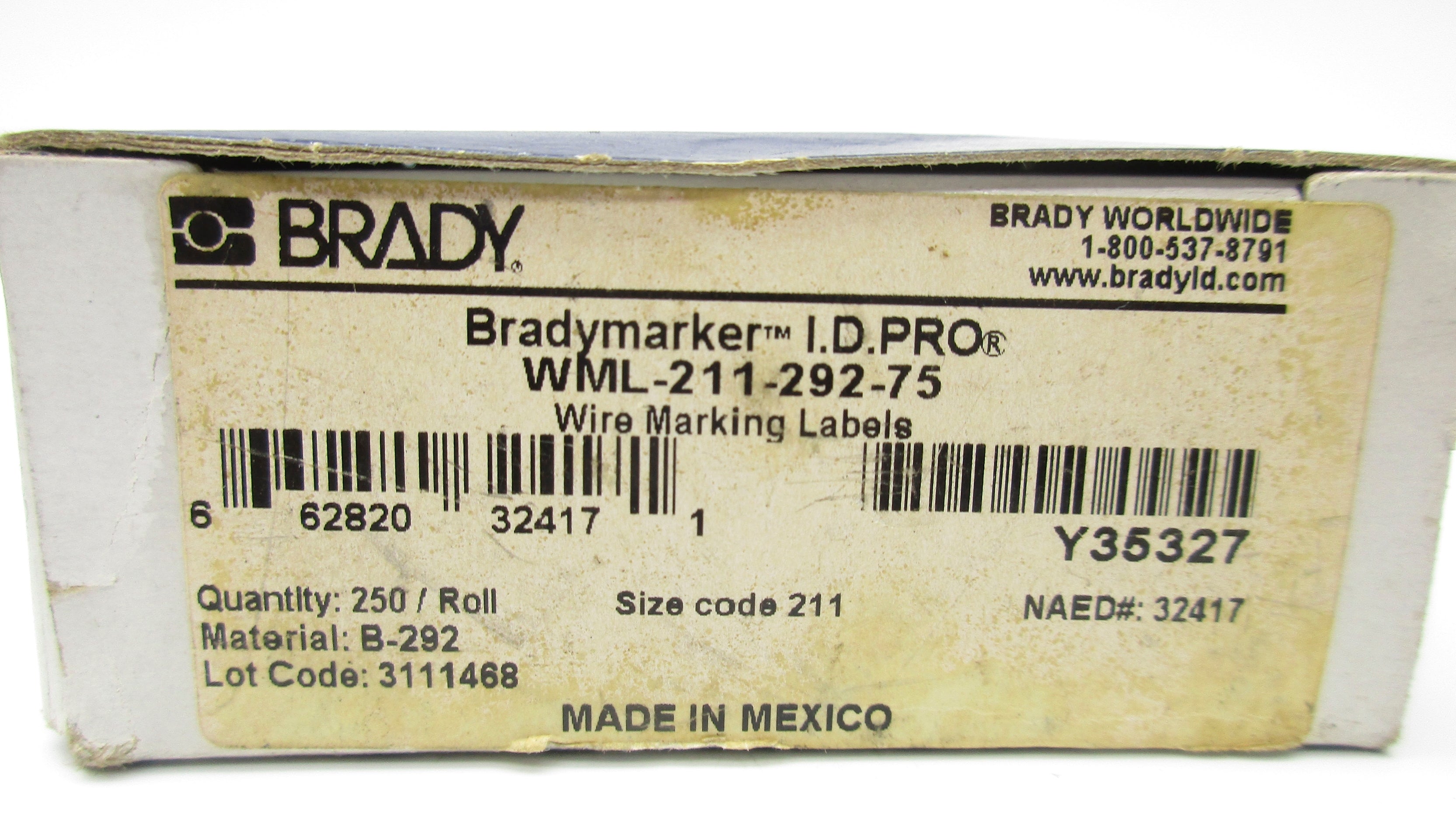 BRADY WML-211-292-75 NSMP