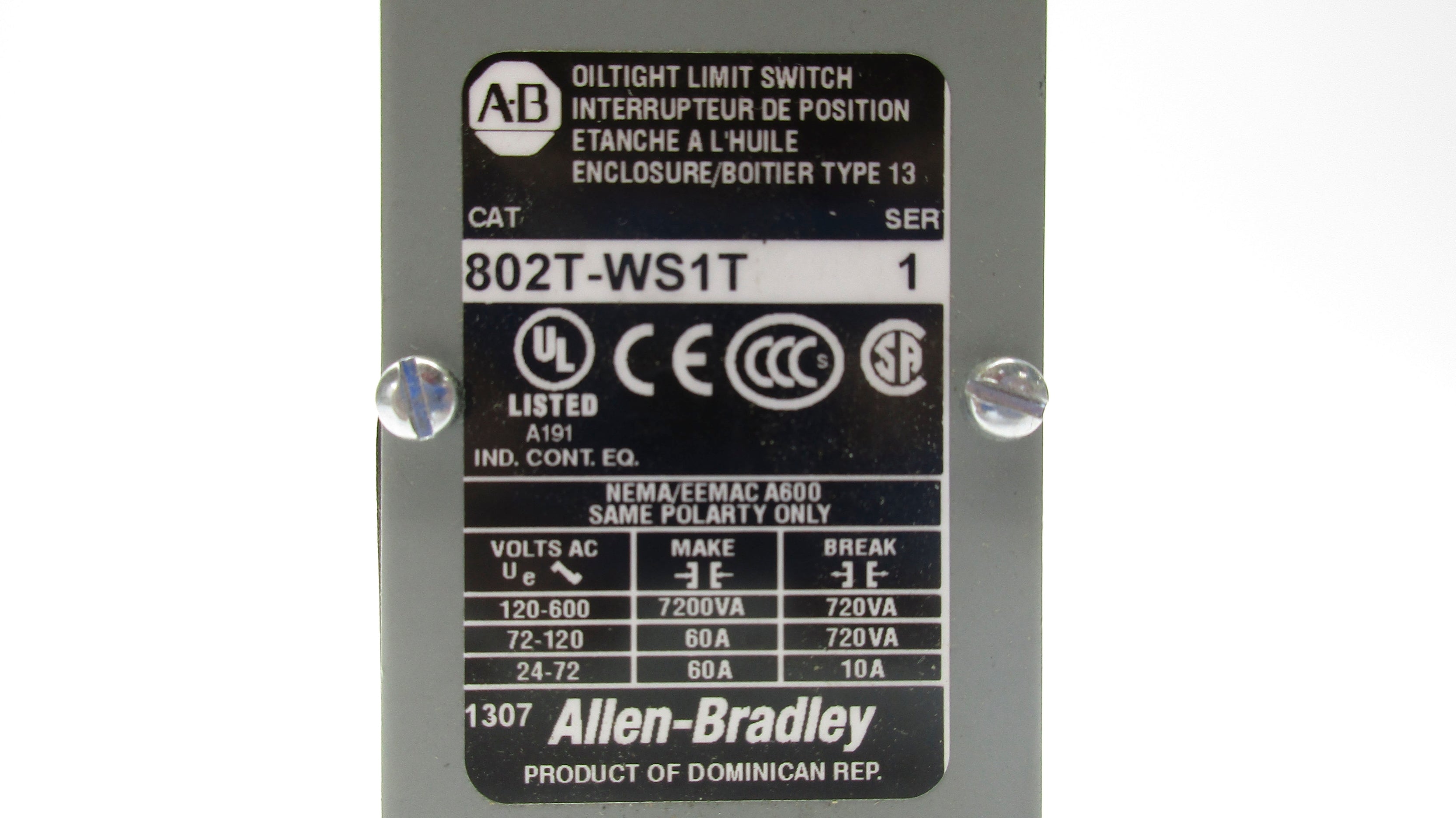 INDUSTRIAL SPARE PART 802T-WS1T SER. 1 NSNP