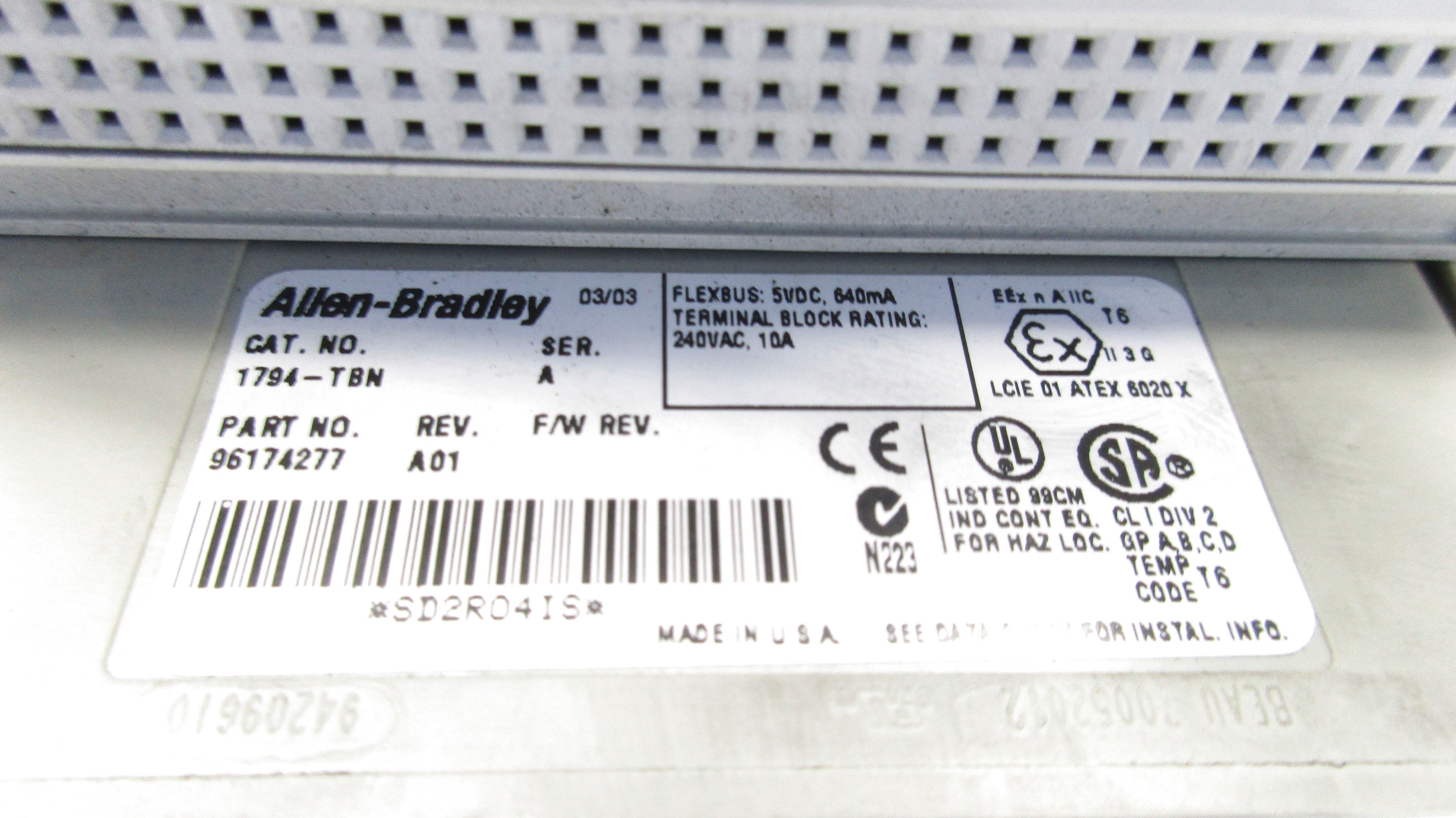INDUSTRIAL SPARE PART 1794-TBN SER. A  NSNP