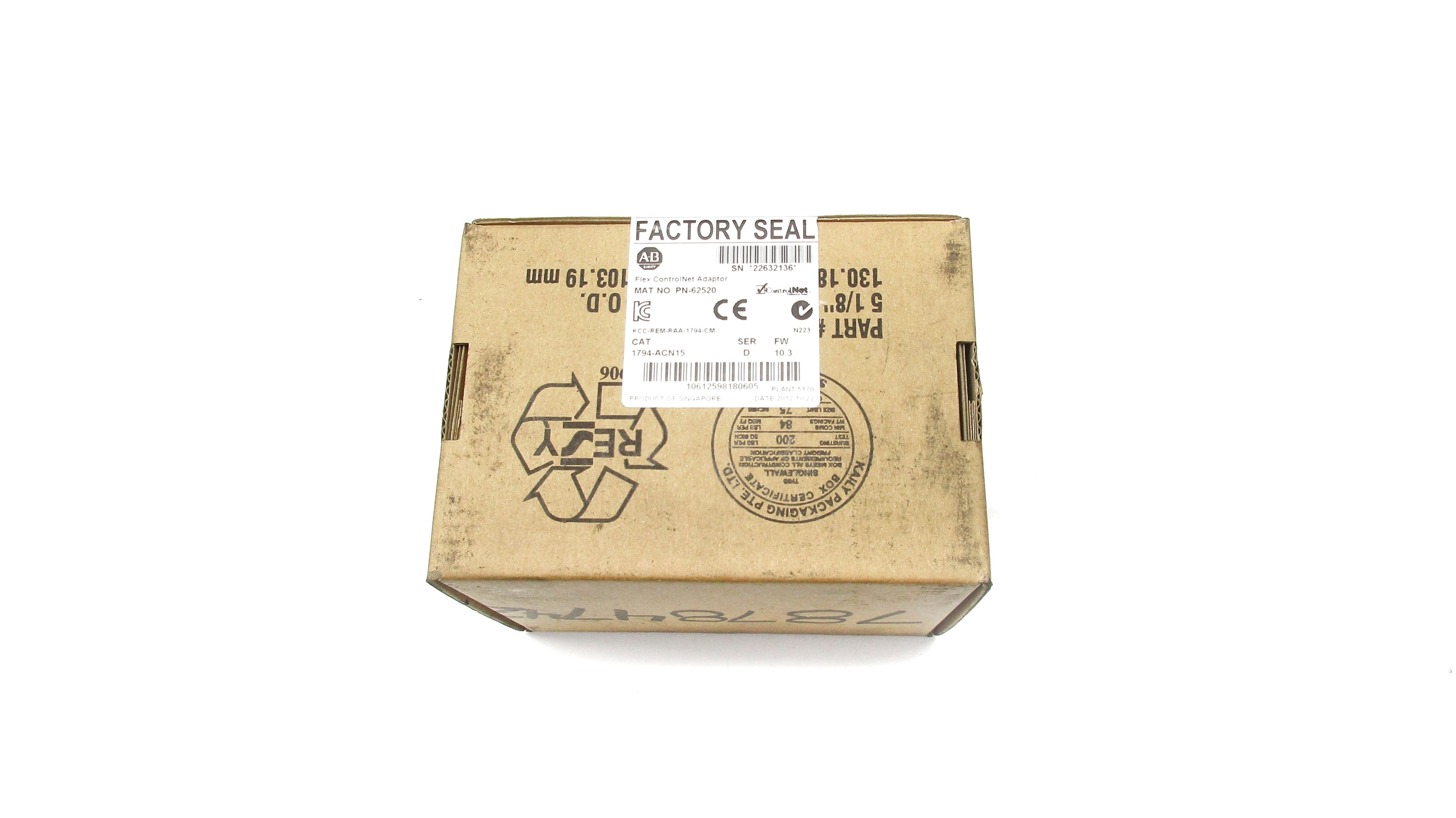 ALLEN BRADLEY 1794-ACN15 SER. D F/W 10.3 DATE: 2012 NSFS
