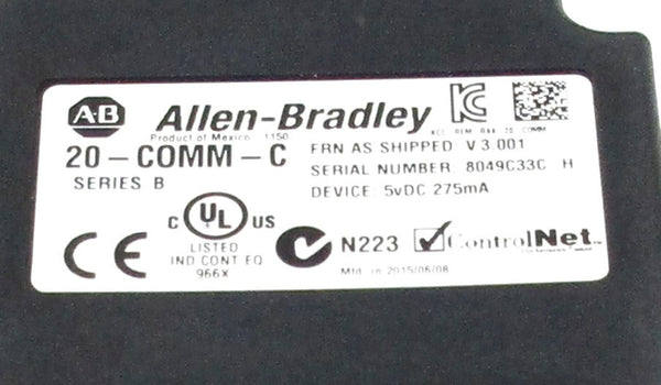 ALLEN BRADLEY 20-COMM-C SER. B 5VDC F/W V3.001 NSNP
