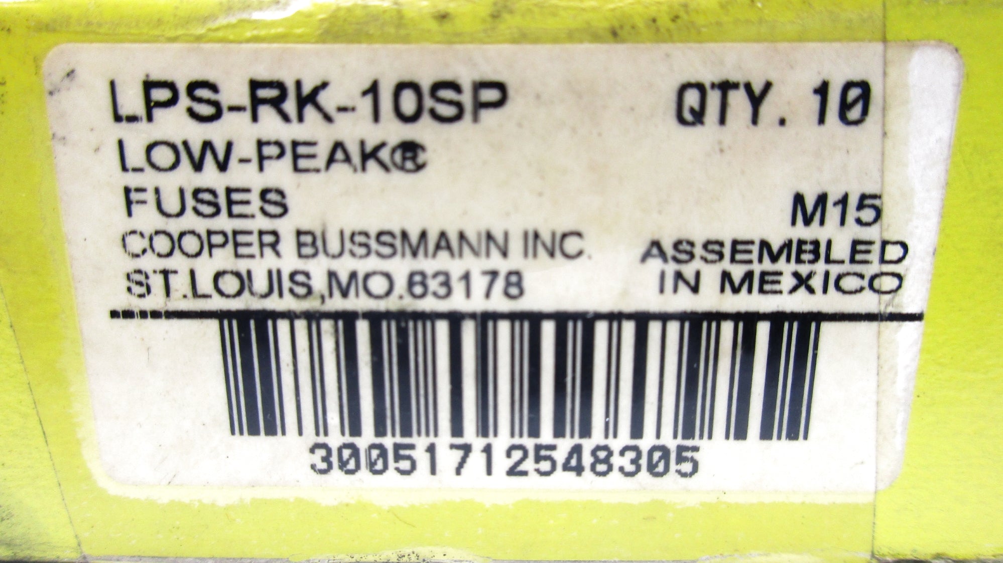 BUSSMANN LPS-RK-10SP 600VAC 10A (PKG OF 10) NSMP
