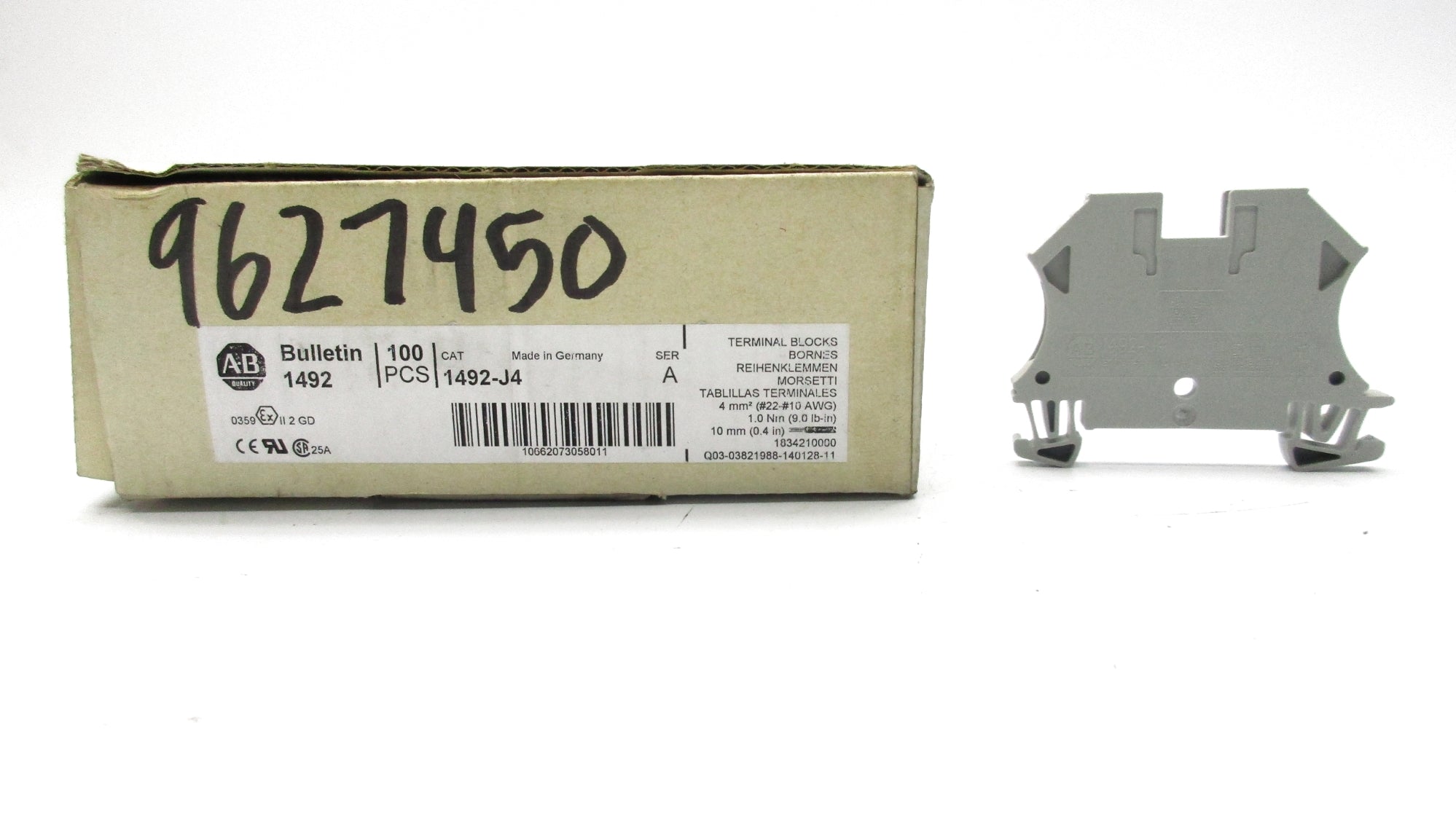 ALLEN BRADLEY 1492-J4 SER. A (PKG OF 100) (BR/WH) NSMP
