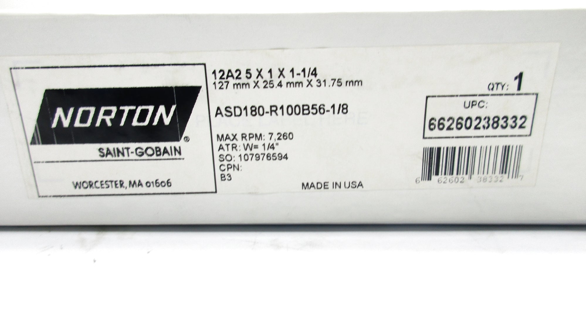 NORTON ASD180-R100B56-1/8 NSMP