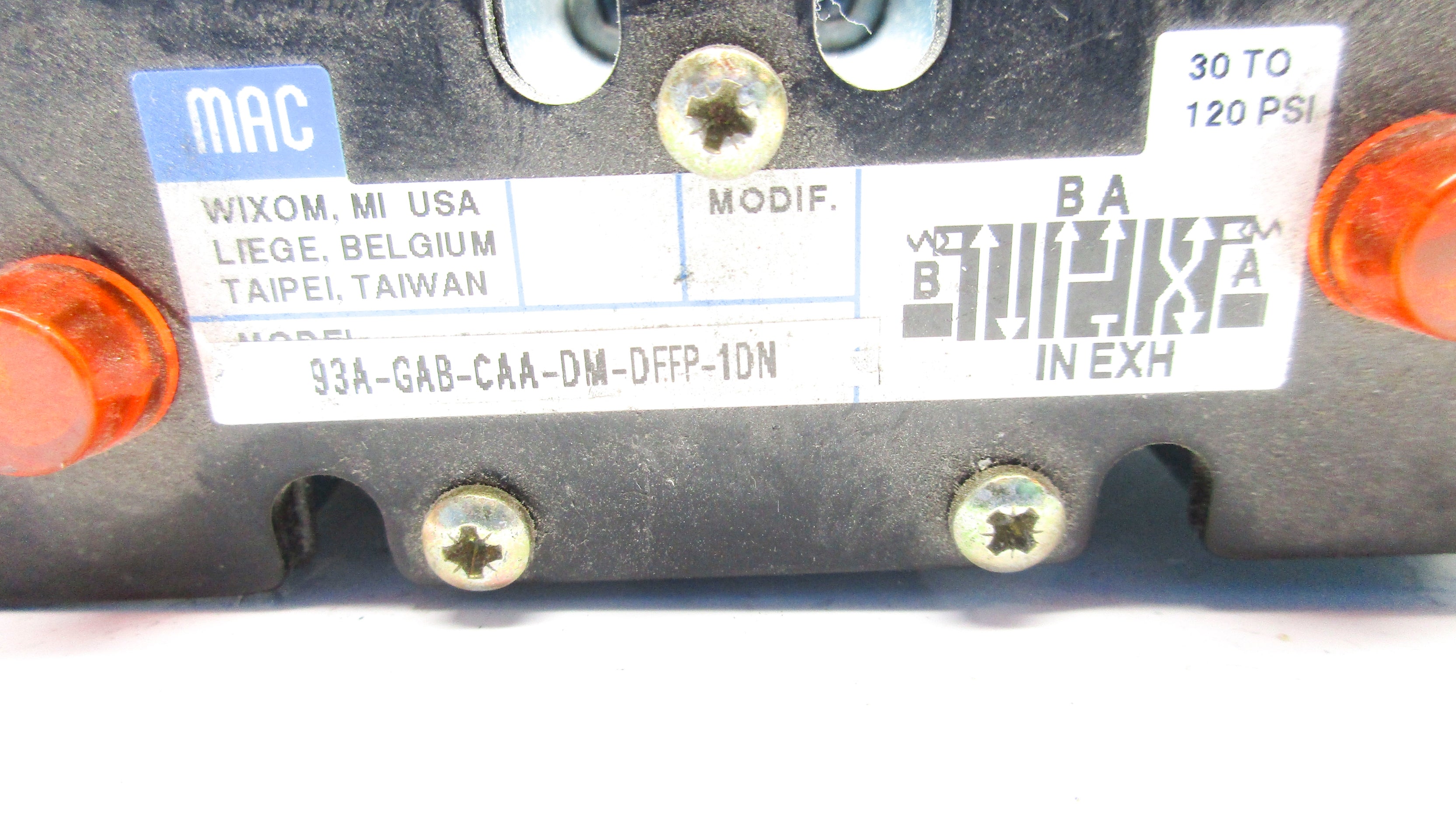 MAC 93A-GAB-CAA-DM-DFFP-1DN 30-120PSI 24VDC UNMP