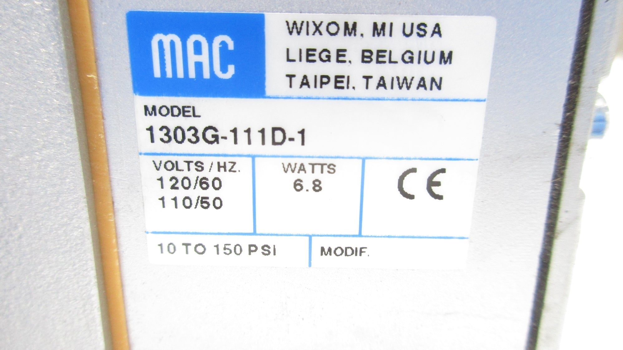 MAC 1303G-111D-1 110-120V 10-150PSI UNMP