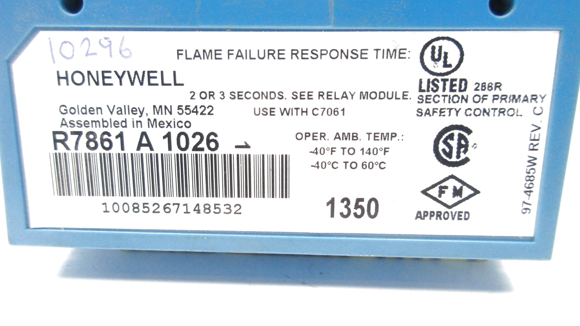 HONEYWELL R7861A1026 UNMP