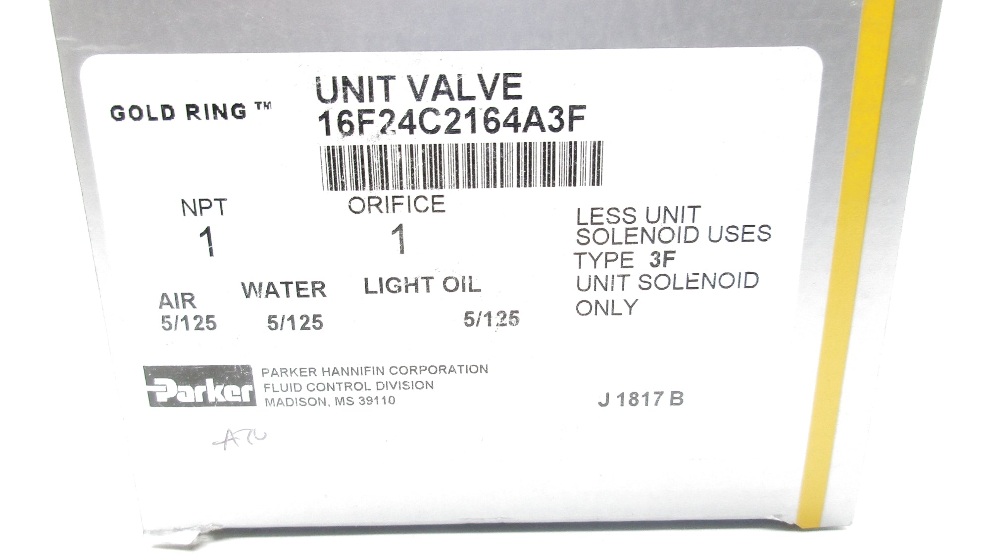 PARKER 16F24C2164A3F 5/125PSI NSMP