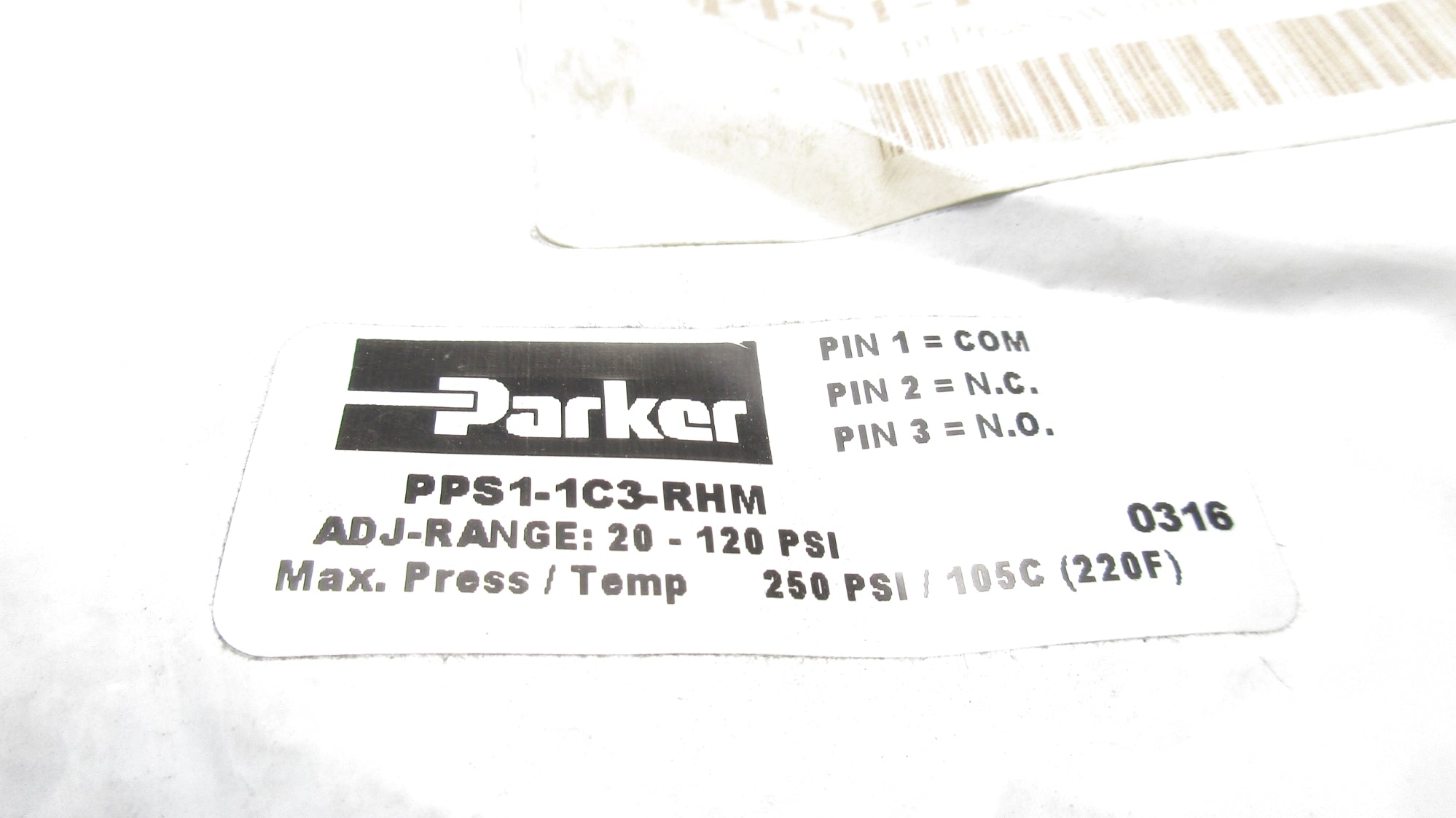 PARKER PPS1-1C3-RHM 20-120PSI NSFS