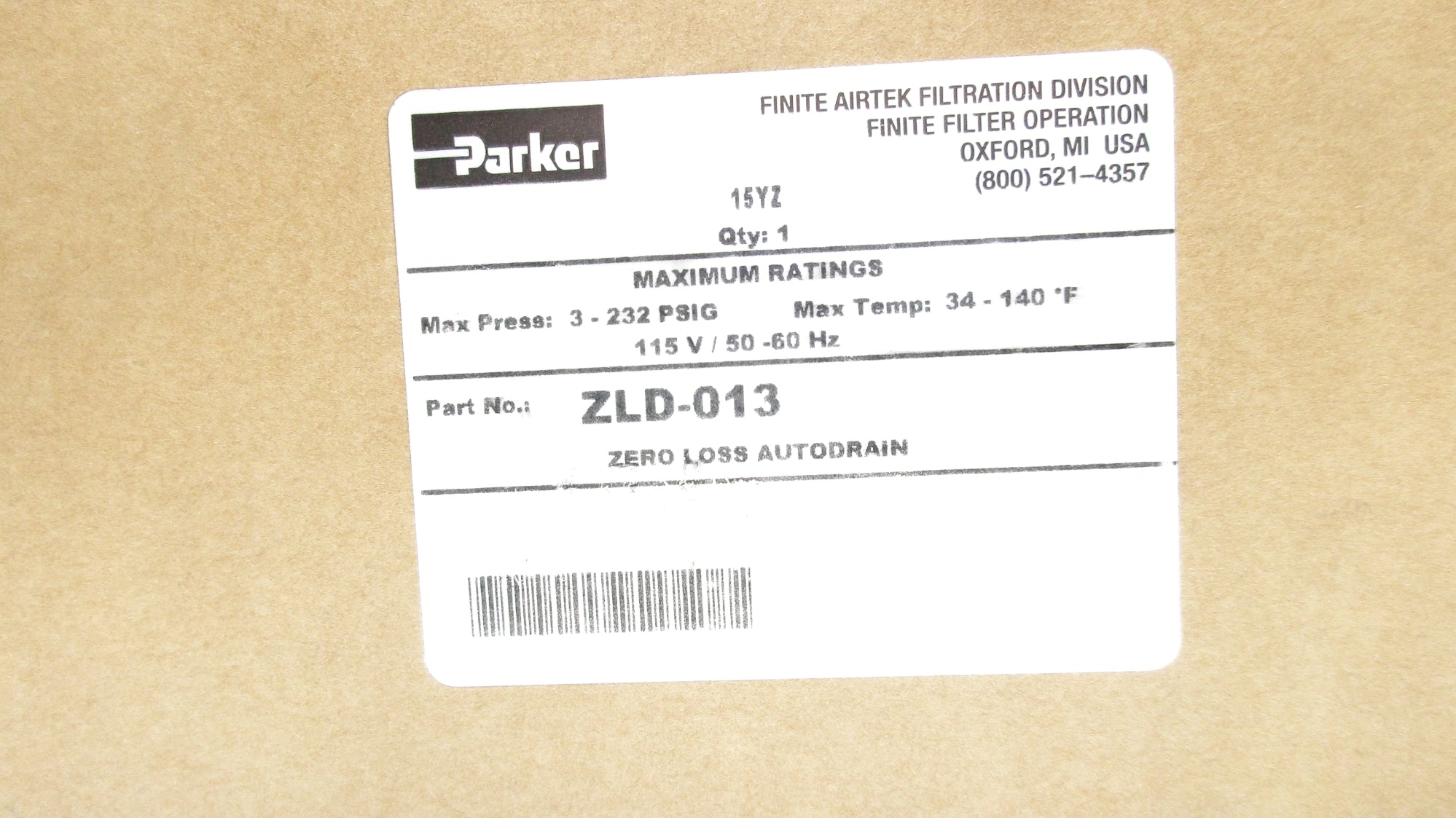 PARKER ZLD-013 3-232PSI NSMP