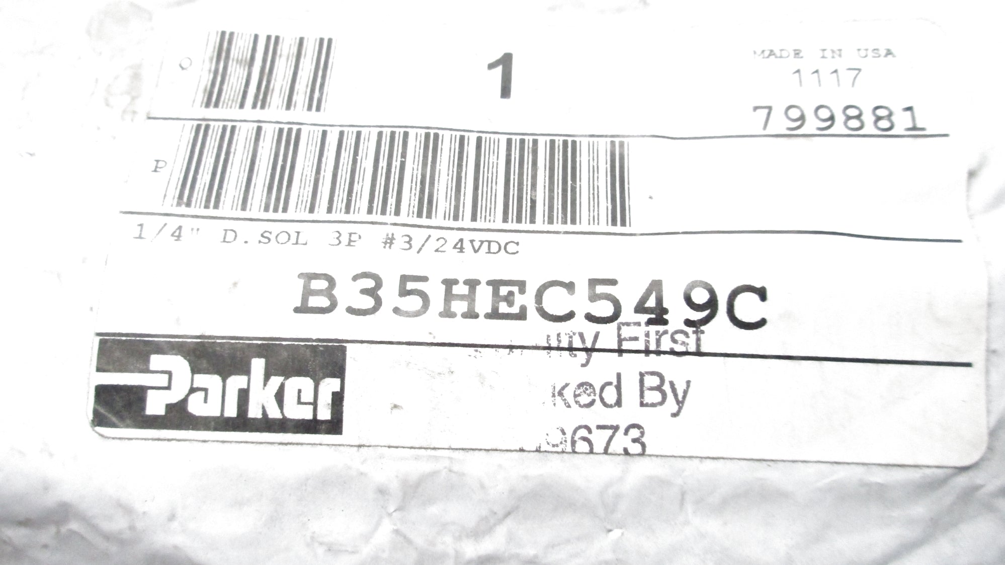 PARKER B35HEC549C 24VDC NSFS